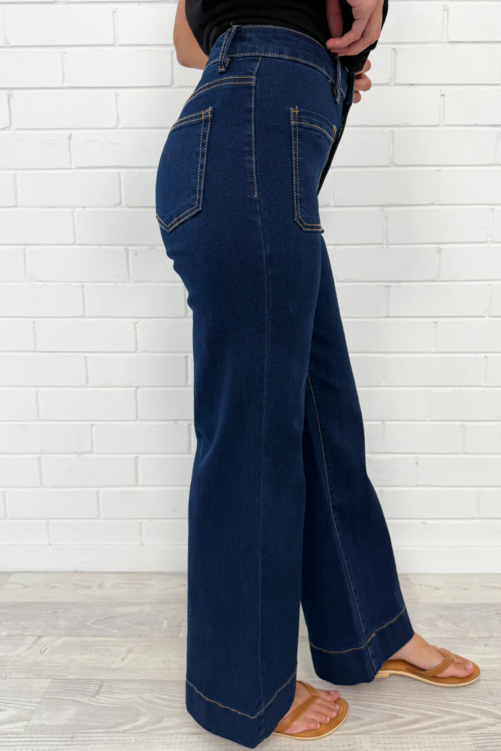 Whitley High Rise Wide Leg Jeans - Indigo - Image 20