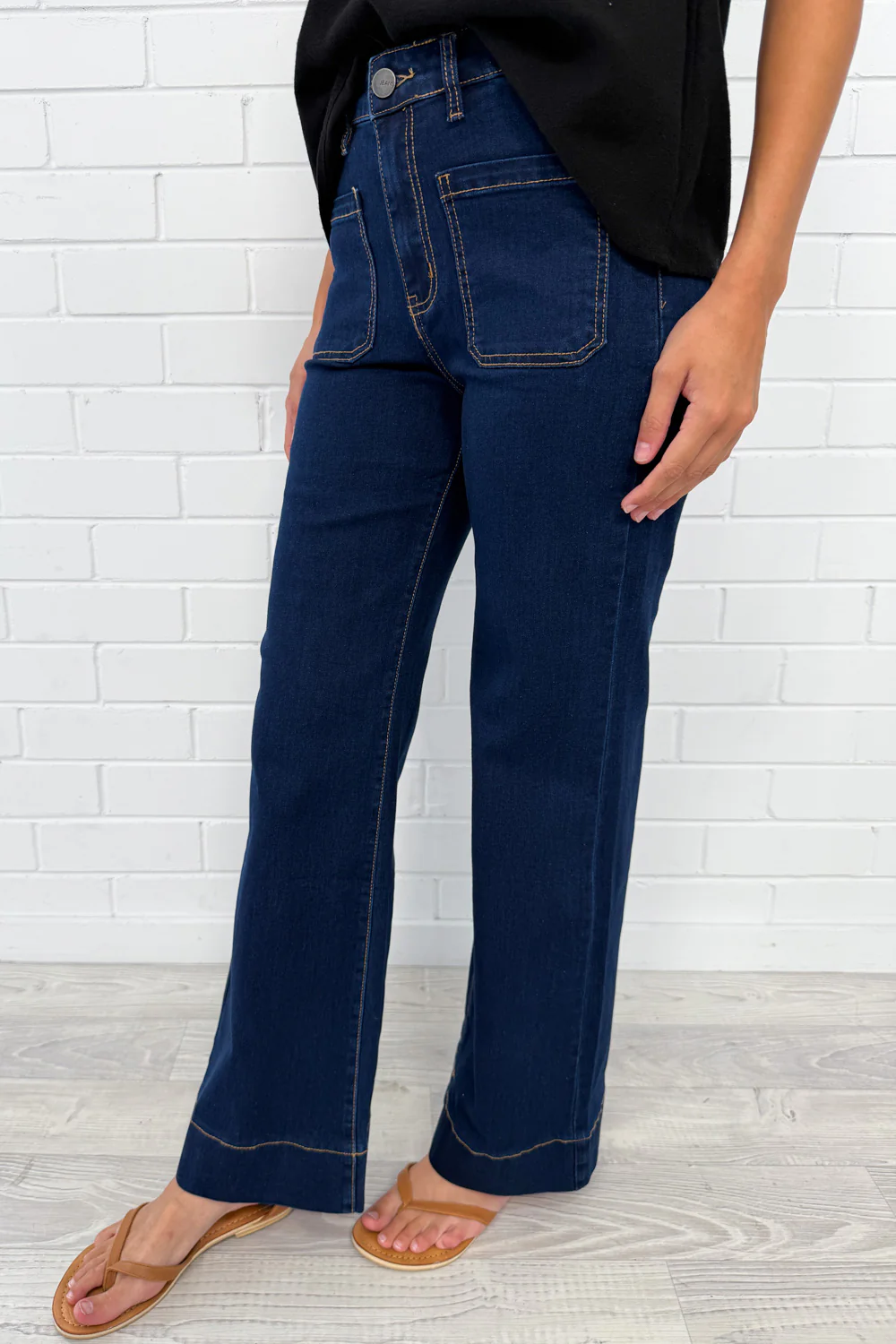 Whitley High Rise Wide Leg Jeans - Indigo - Image 22