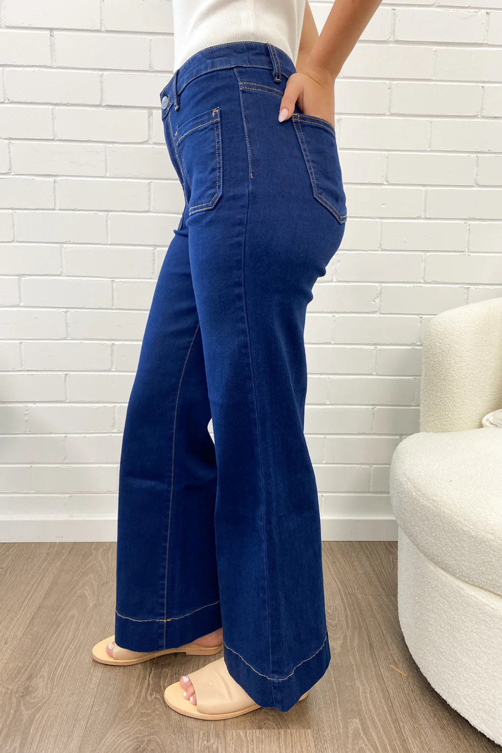 Whitley High Rise Wide Leg Jeans - Indigo - Image 24
