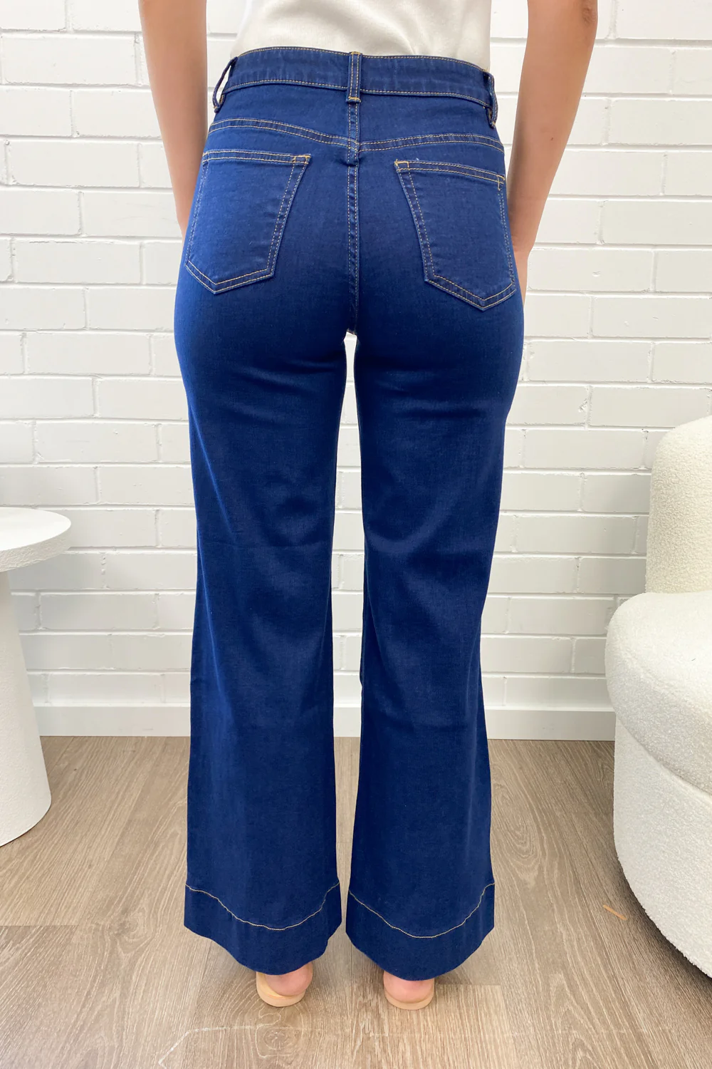 Whitley High Rise Wide Leg Jeans - Indigo - Image 25