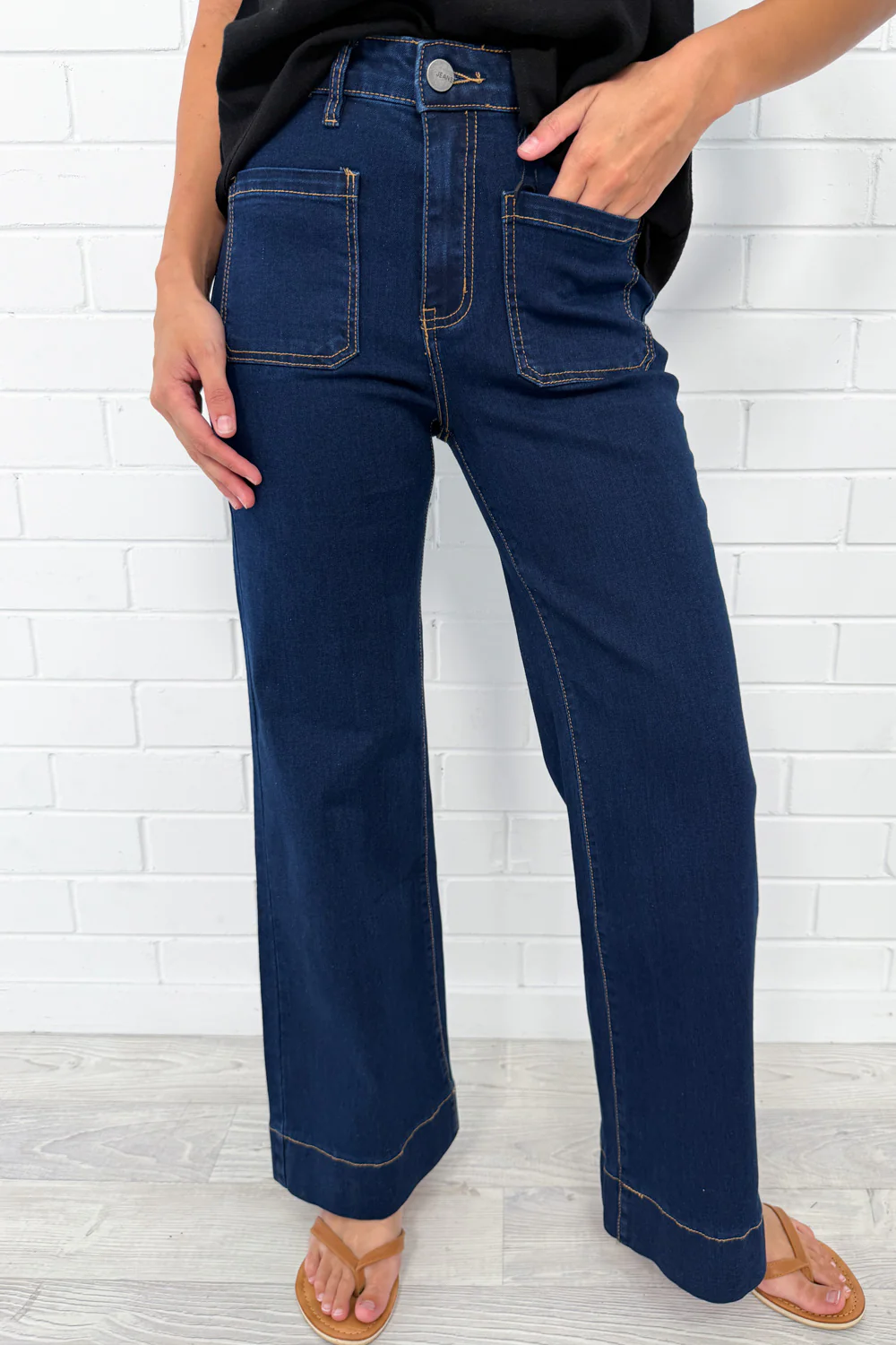 Whitley High Rise Wide Leg Jeans - Indigo - Image 26
