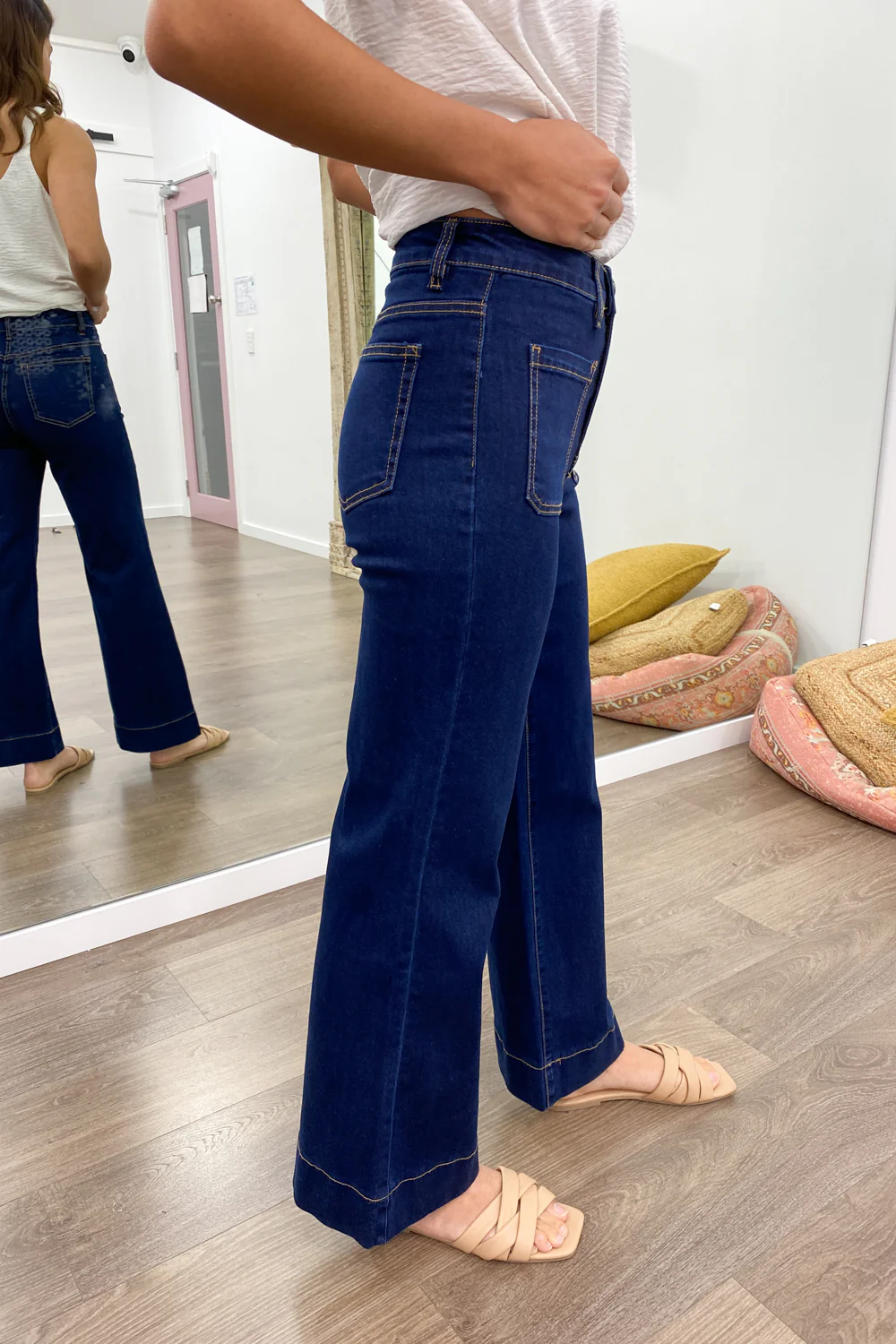 Whitley High Rise Wide Leg Jeans - Indigo - Image 33