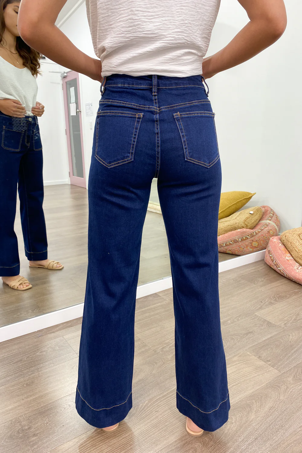 Whitley High Rise Wide Leg Jeans - Indigo - Image 34