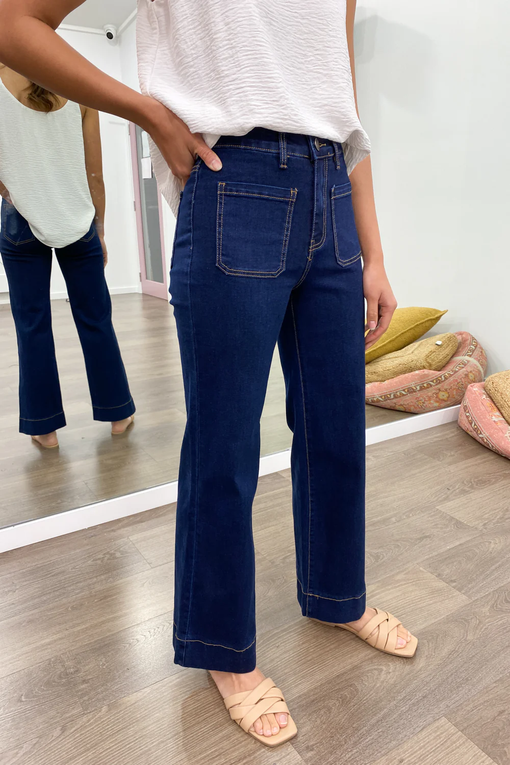 Whitley High Rise Wide Leg Jeans - Indigo - Image 38