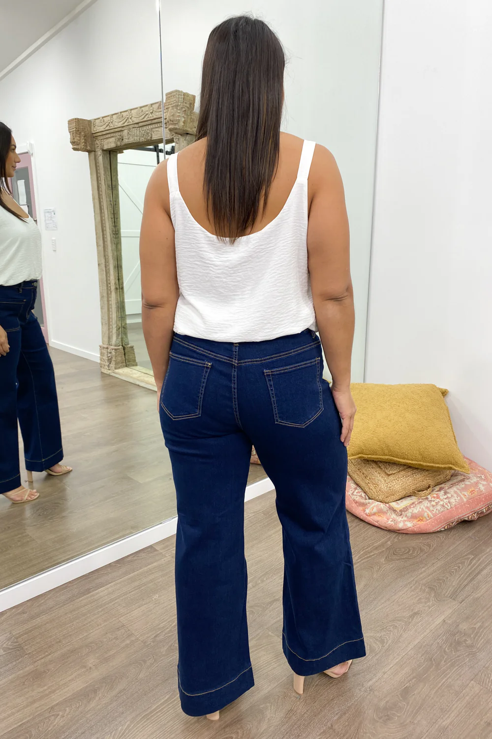 Whitley High Rise Wide Leg Jeans - Indigo - Image 40