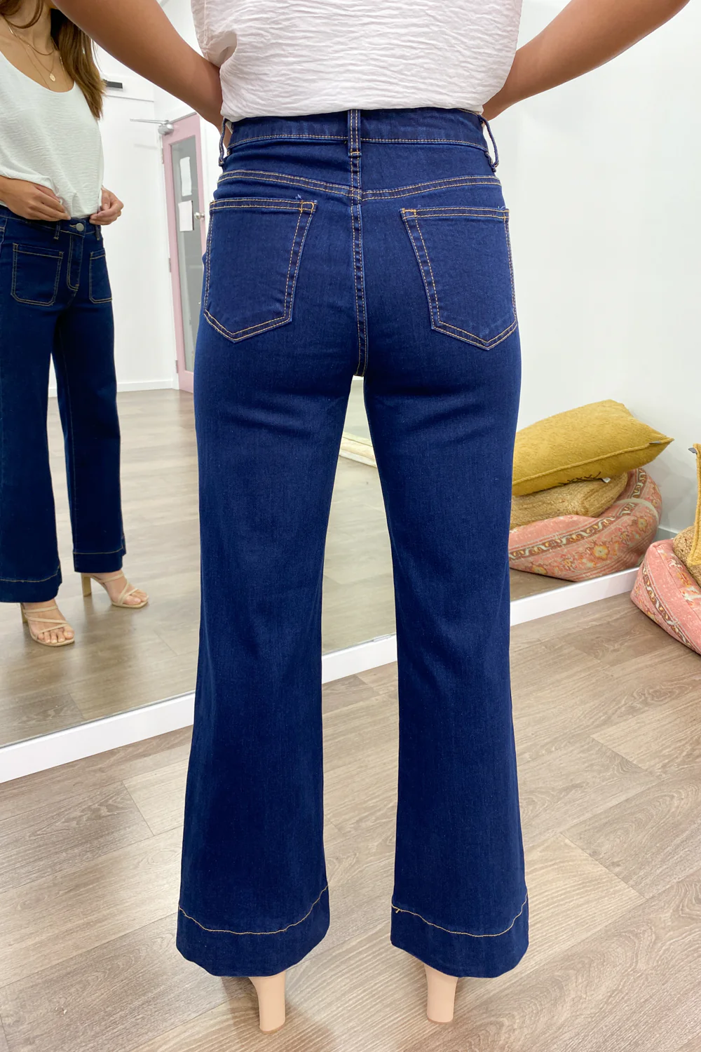 Whitley High Rise Wide Leg Jeans - Indigo - Image 44