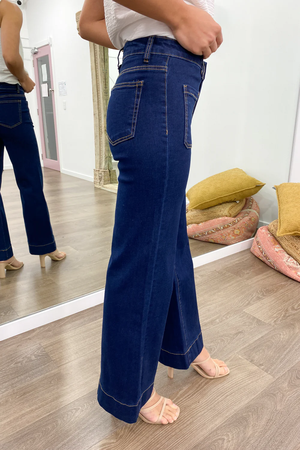 Whitley High Rise Wide Leg Jeans - Indigo - Image 45