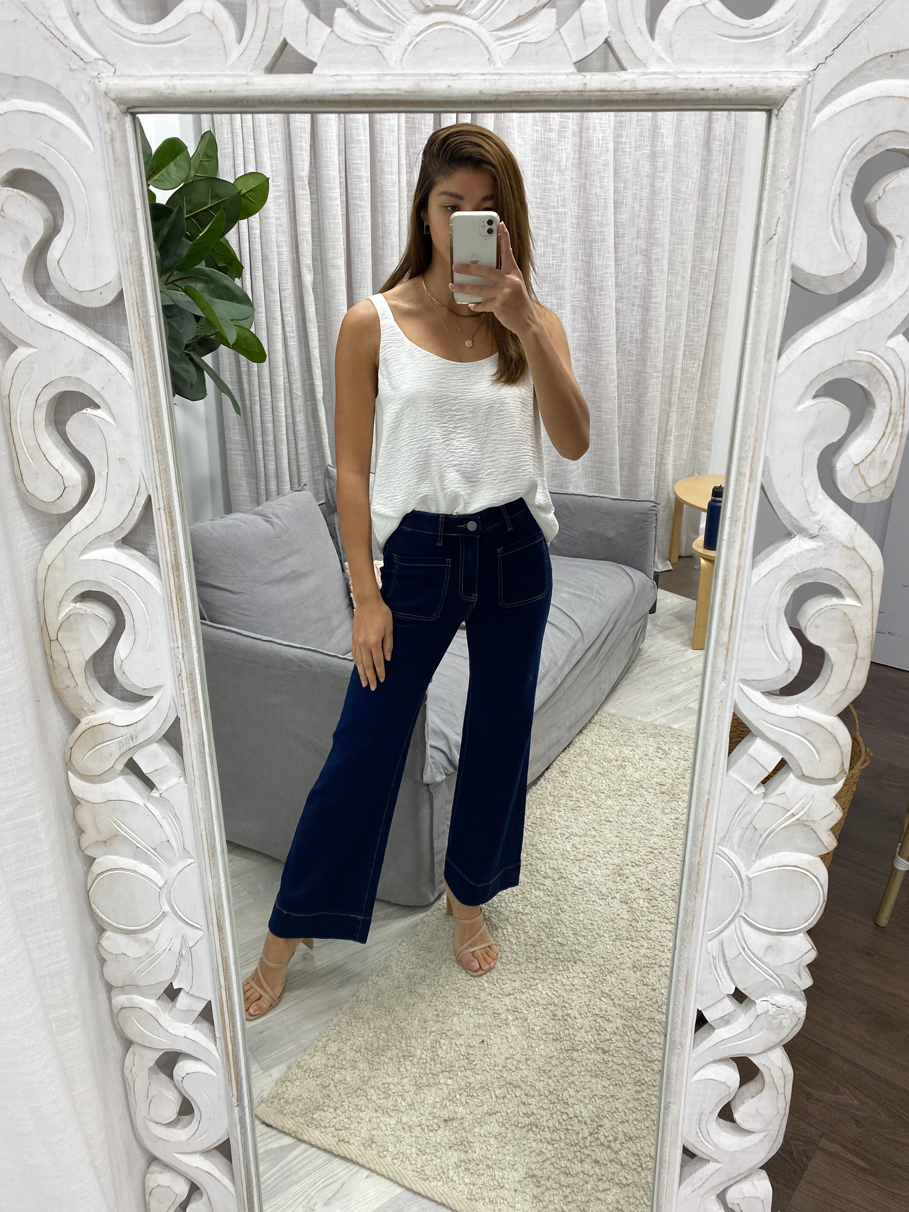 Whitley High Rise Wide Leg Jeans - Indigo - Image 48