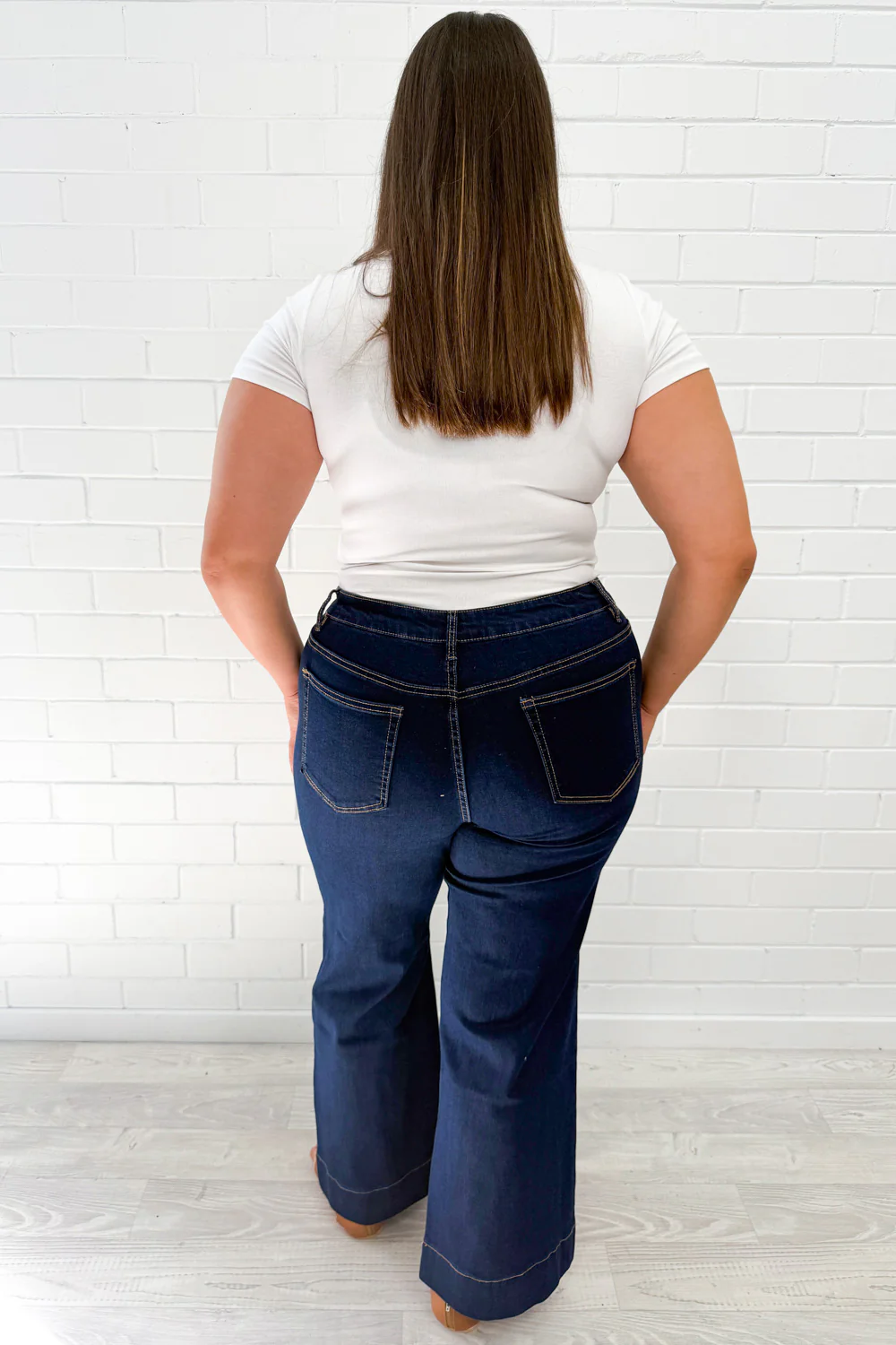 Whitley High Rise Wide Leg Jeans - Indigo - Image 9
