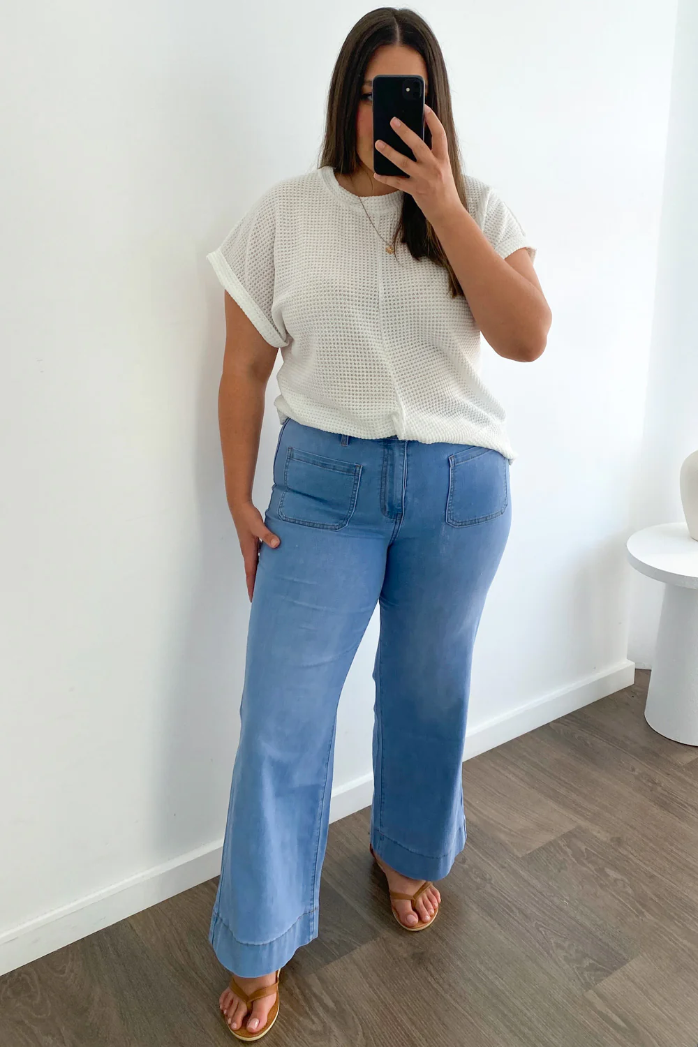Whitley High Rise Wide Leg Jeans - Light Denim - Image 11