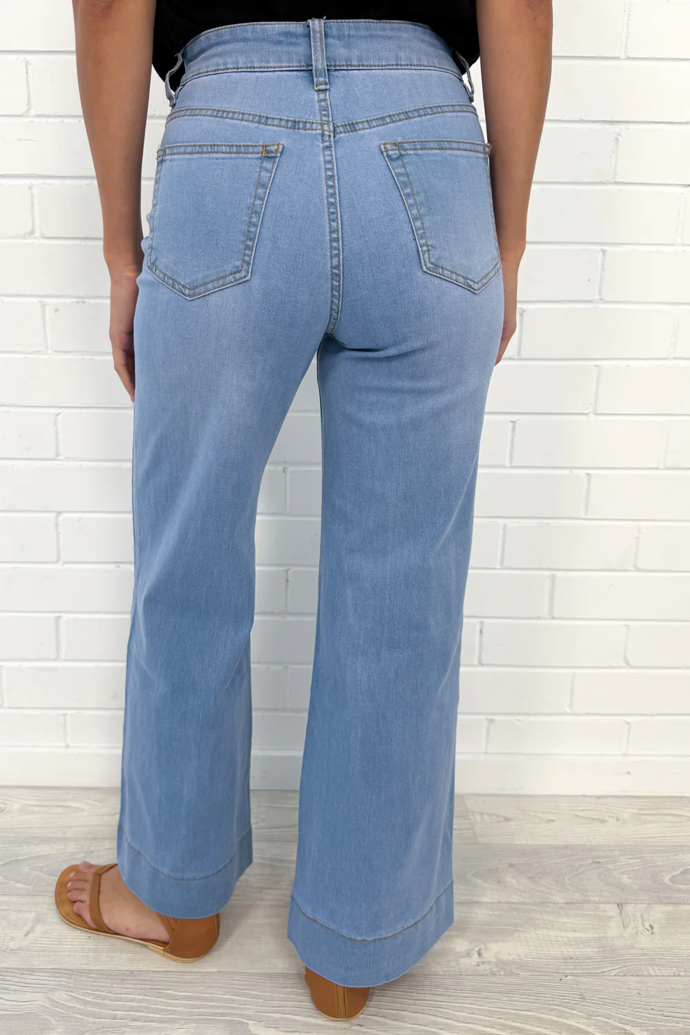 Whitley High Rise Wide Leg Jeans - Light Denim - Image 14