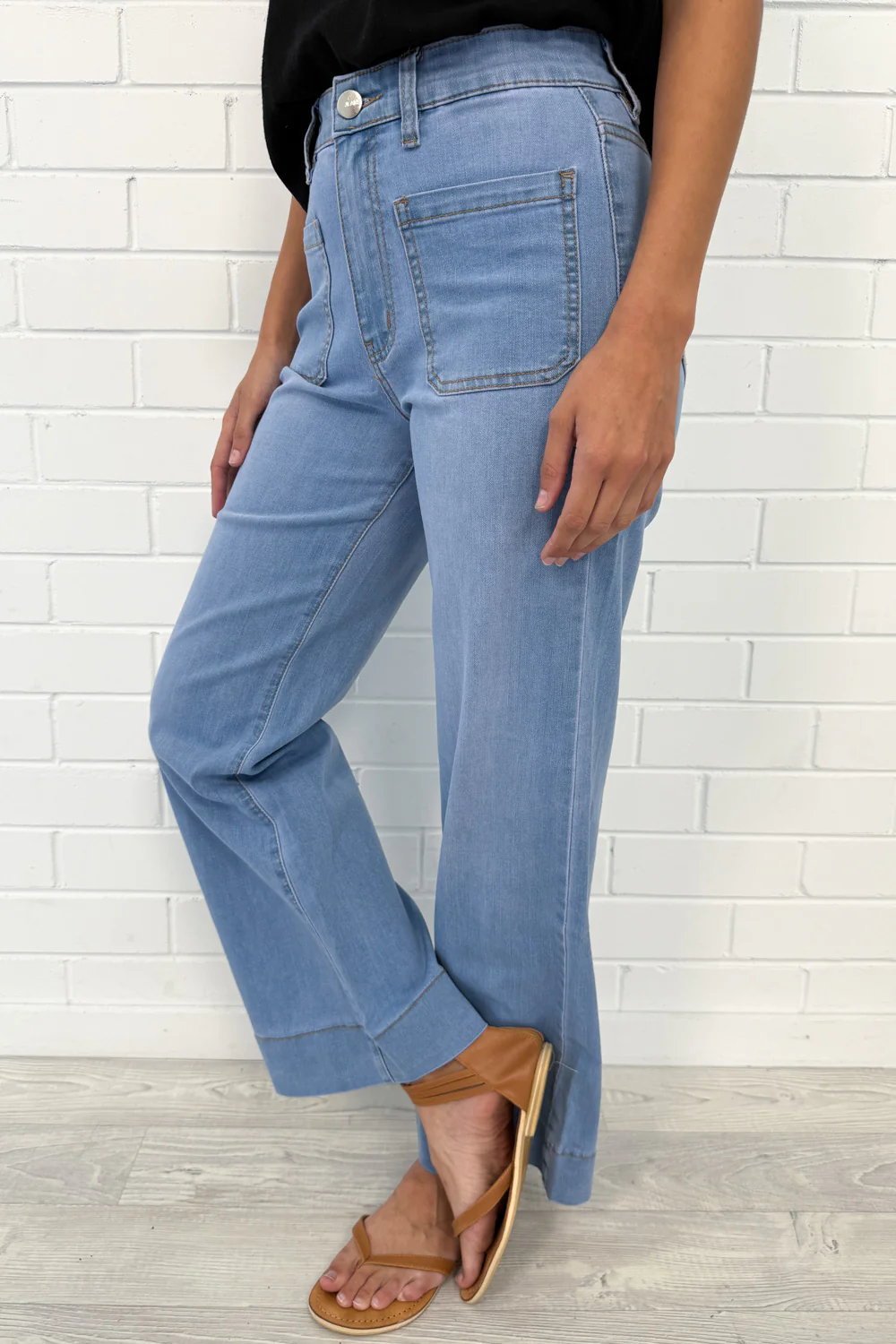 Whitley High Rise Wide Leg Jeans - Light Denim - Image 16