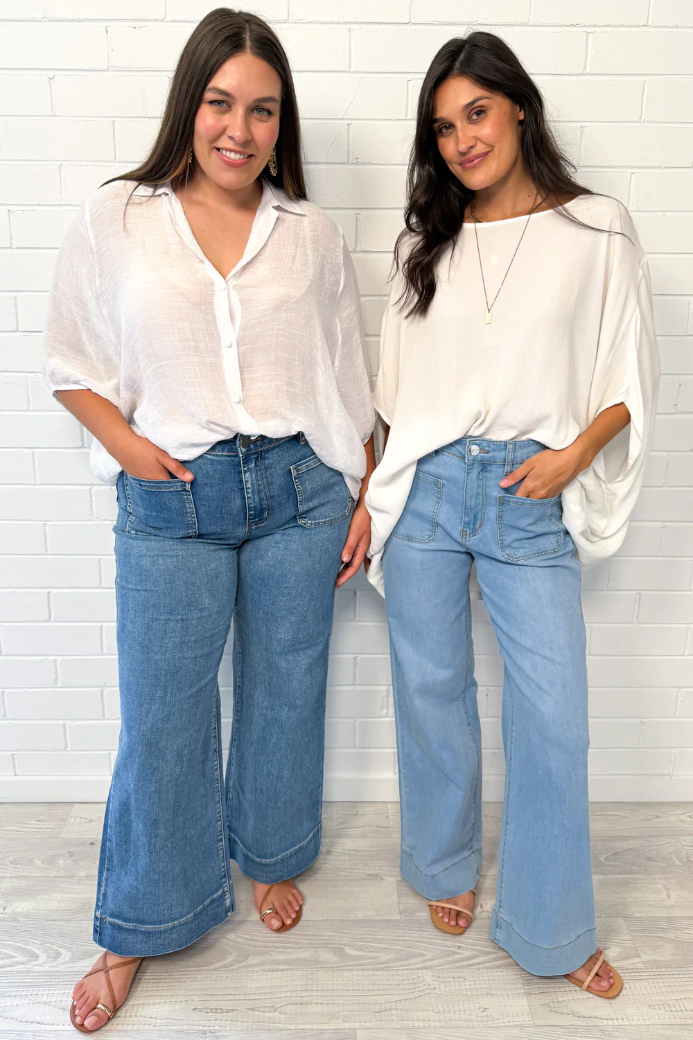 Whitley High Rise Wide Leg Jeans - Light Denim - Image 24