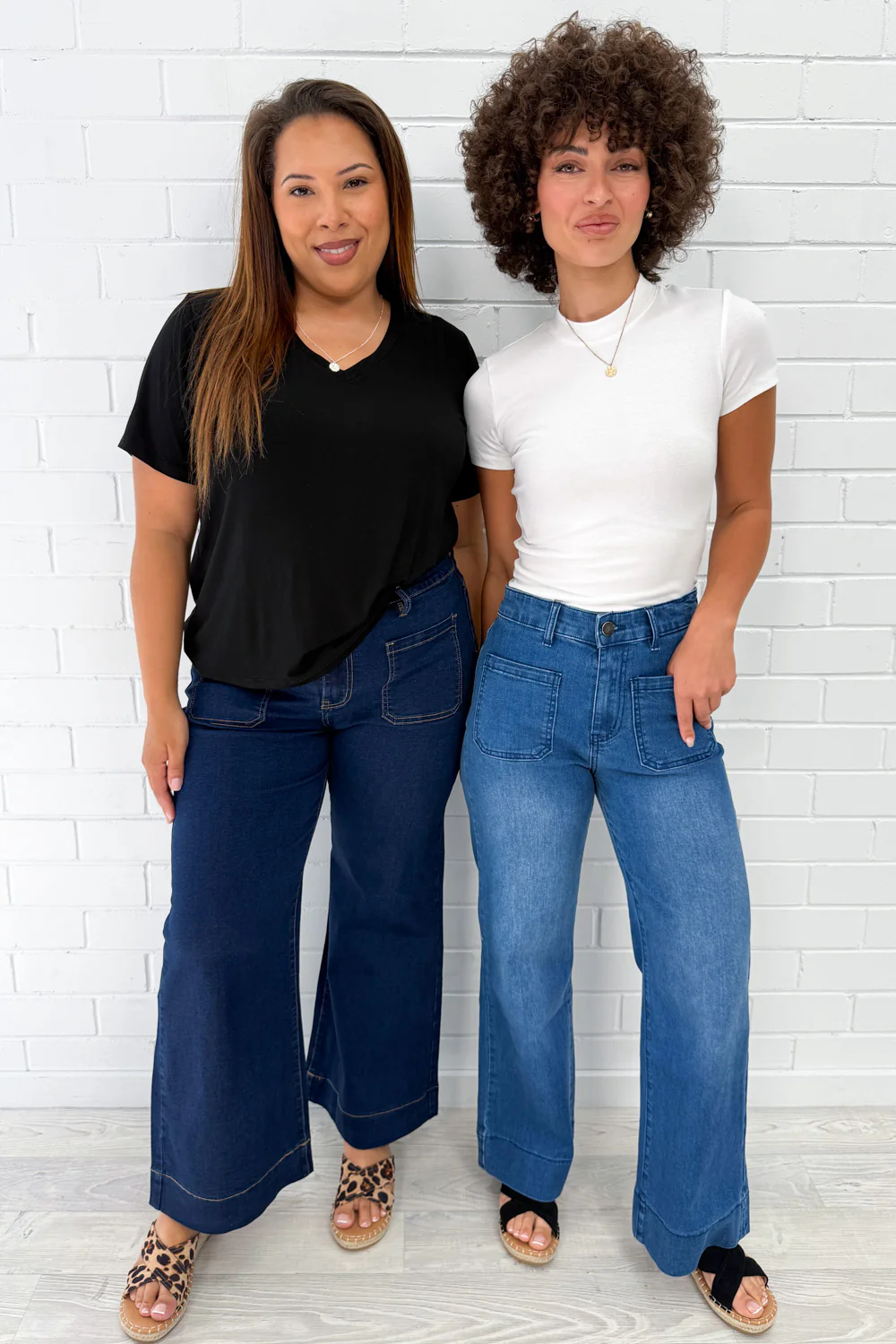 Whitley Petite High Rise Wide Leg Jeans - Dark Denim - Image 6
