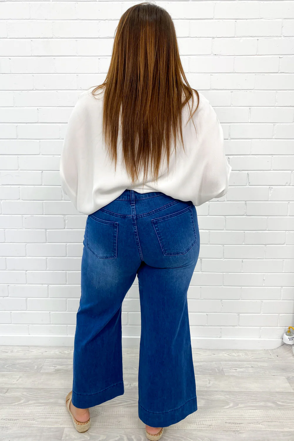 Whitley Petite High Rise Wide Leg Jeans - Dark Denim - Image 8