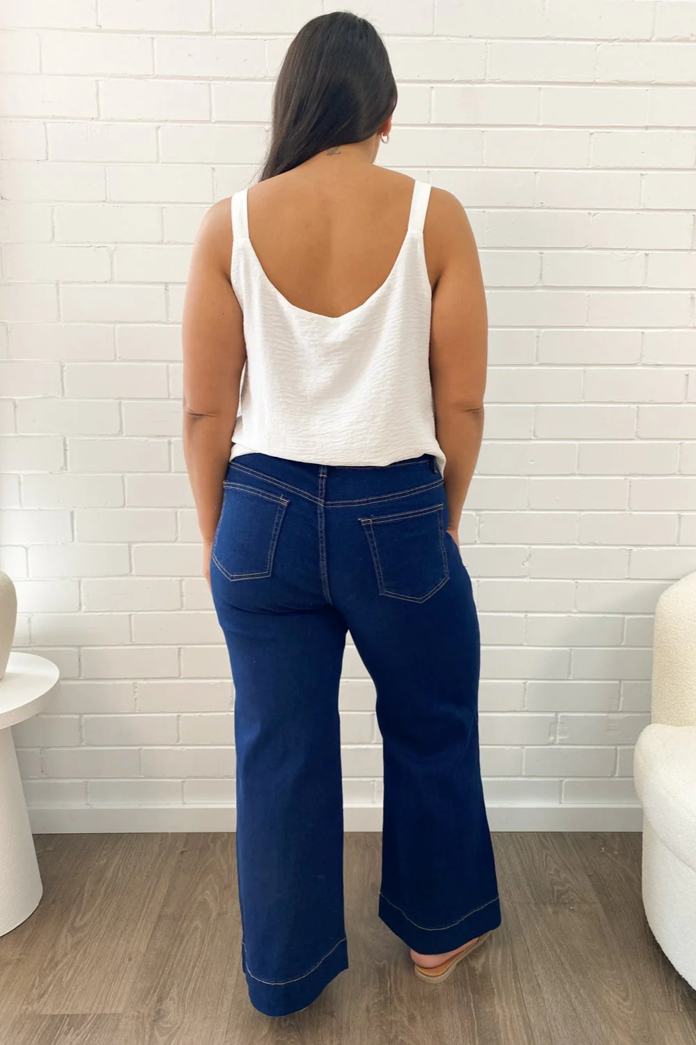 Whitley Petite High Rise Wide Leg Jeans - Indigo - Image 11
