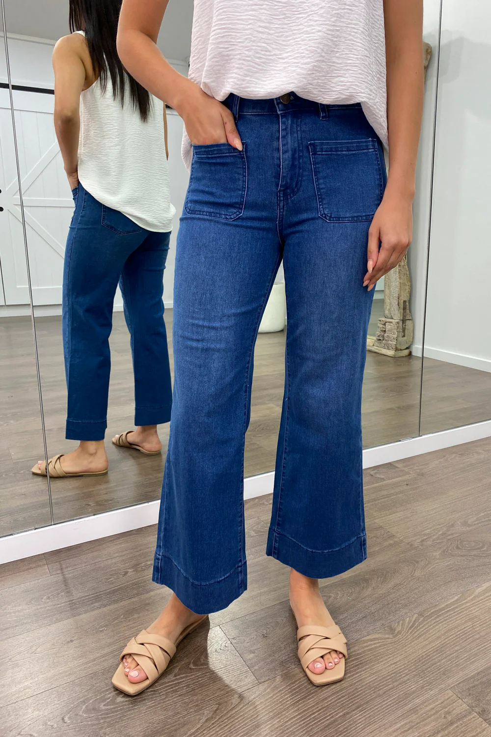 Whitley Petite High Rise Wide Leg Jeans - Dark Denim - Image 18