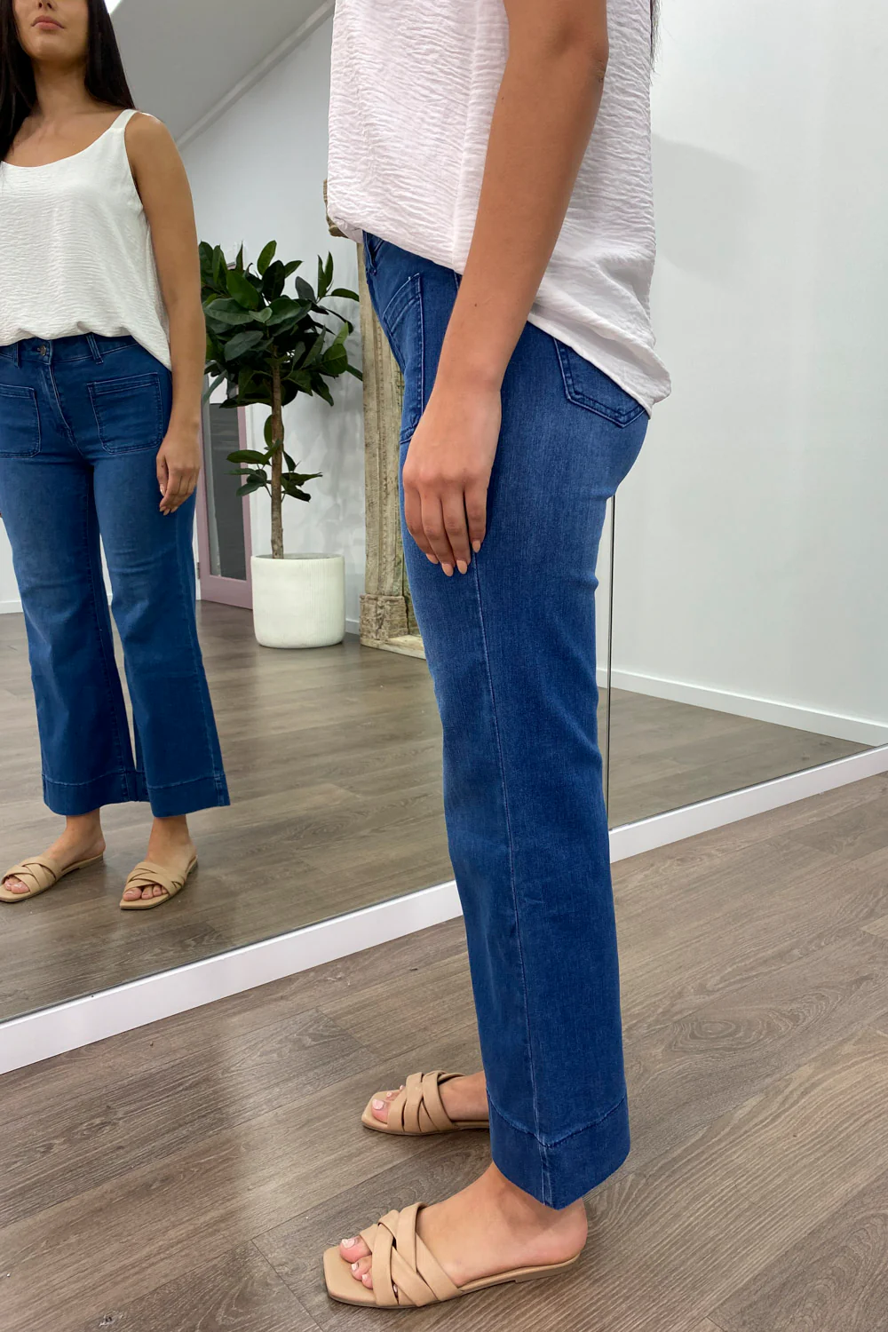 Whitley Petite High Rise Wide Leg Jeans - Dark Denim - Image 26