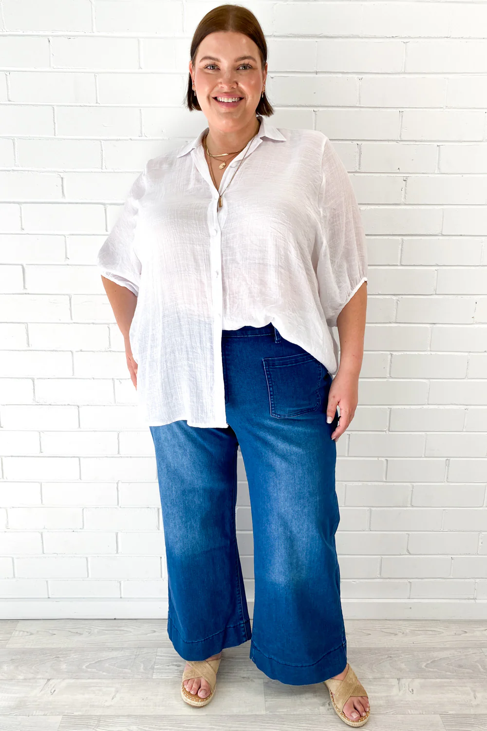 Whitley Petite High Rise Wide Leg Jeans - Dark Denim - Image 15