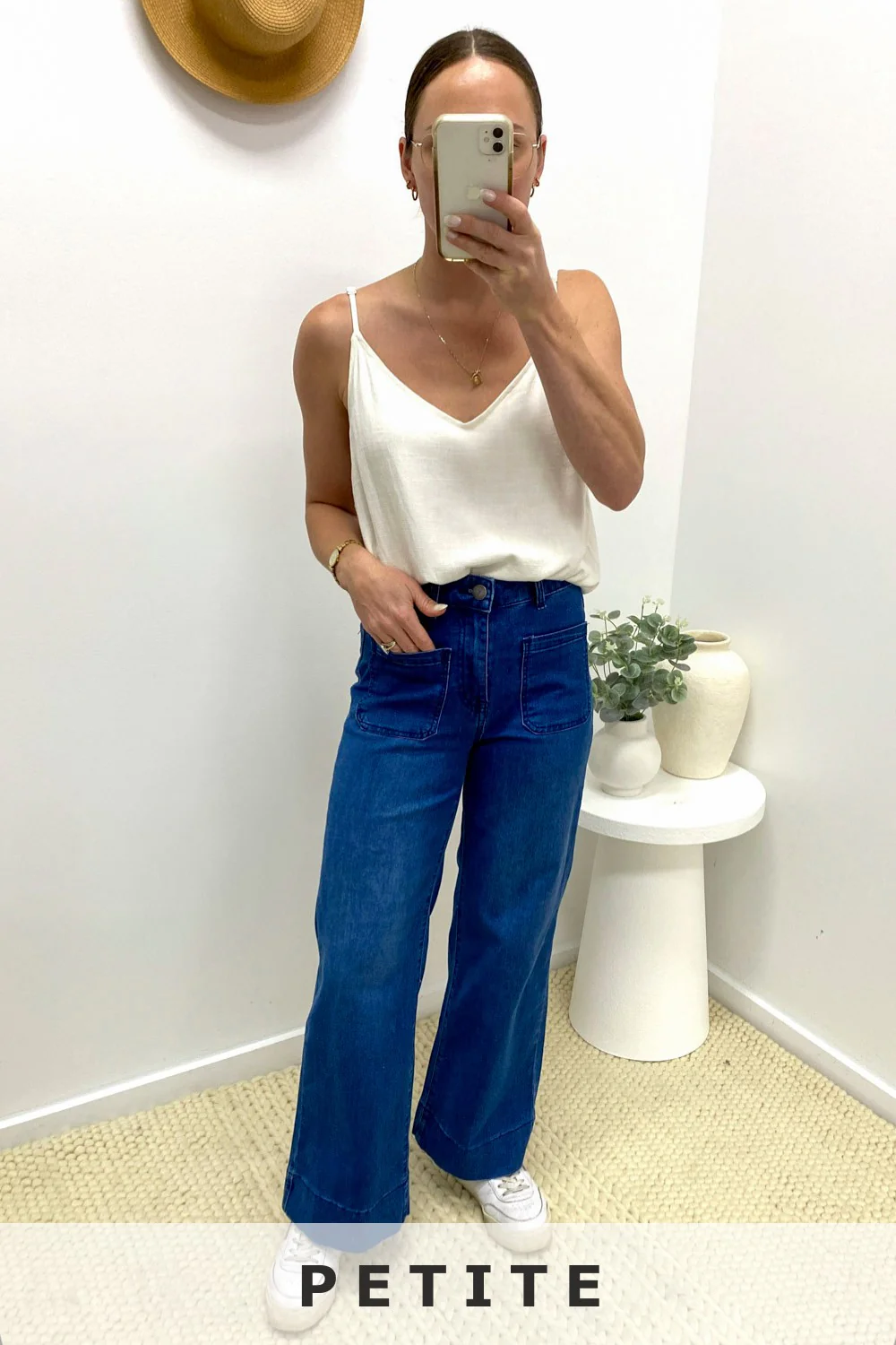 Whitley Petite High Rise Wide Leg Jeans - Dark Denim - Image 16