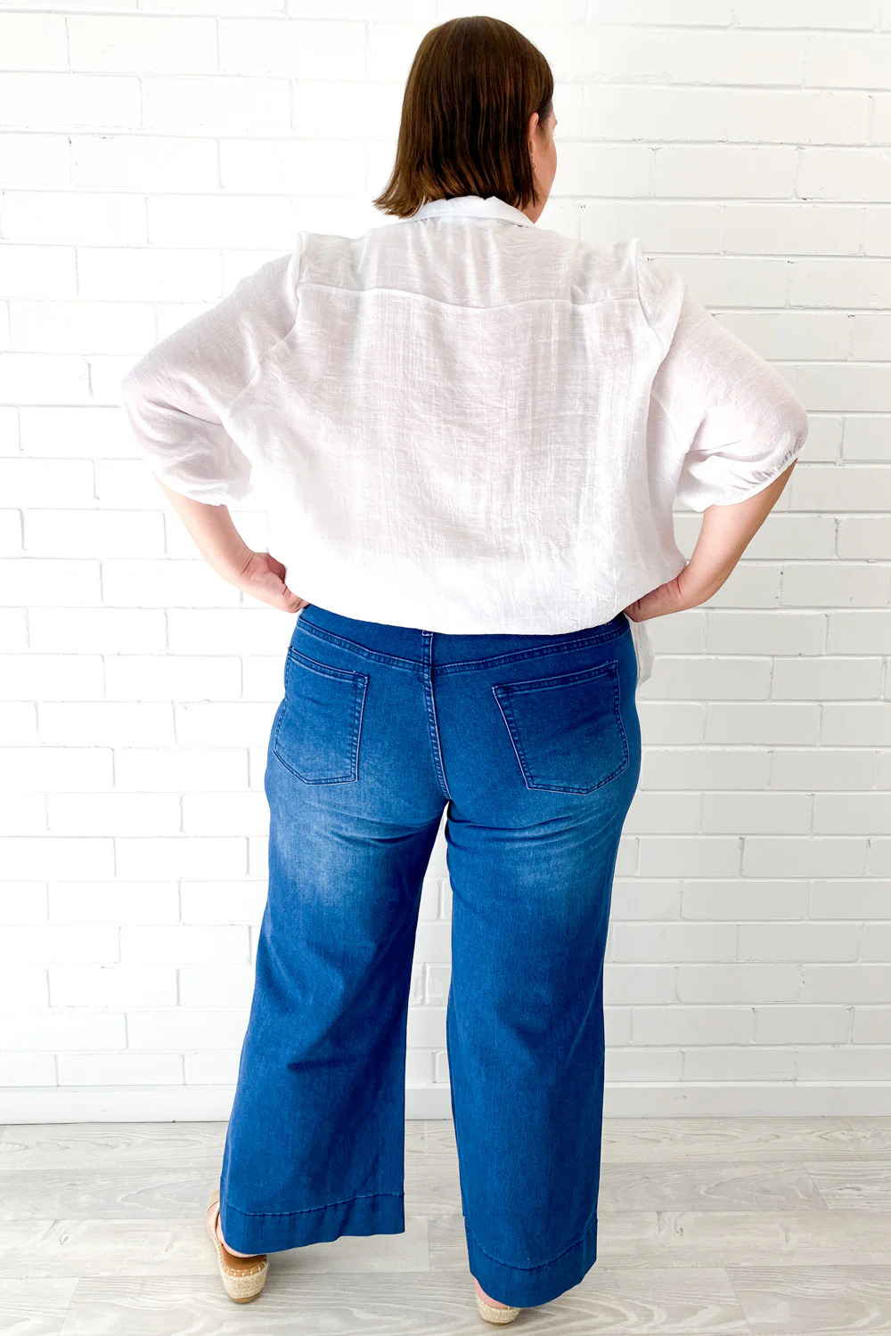 Whitley Petite High Rise Wide Leg Jeans - Dark Denim - Image 21