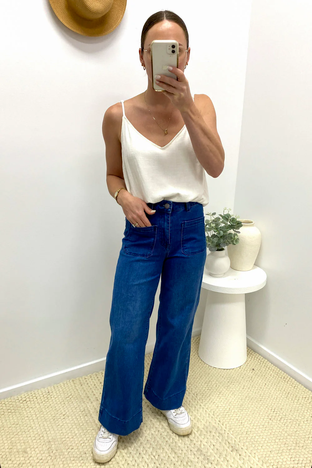 Whitley Petite High Rise Wide Leg Jeans - Dark Denim - Image 24