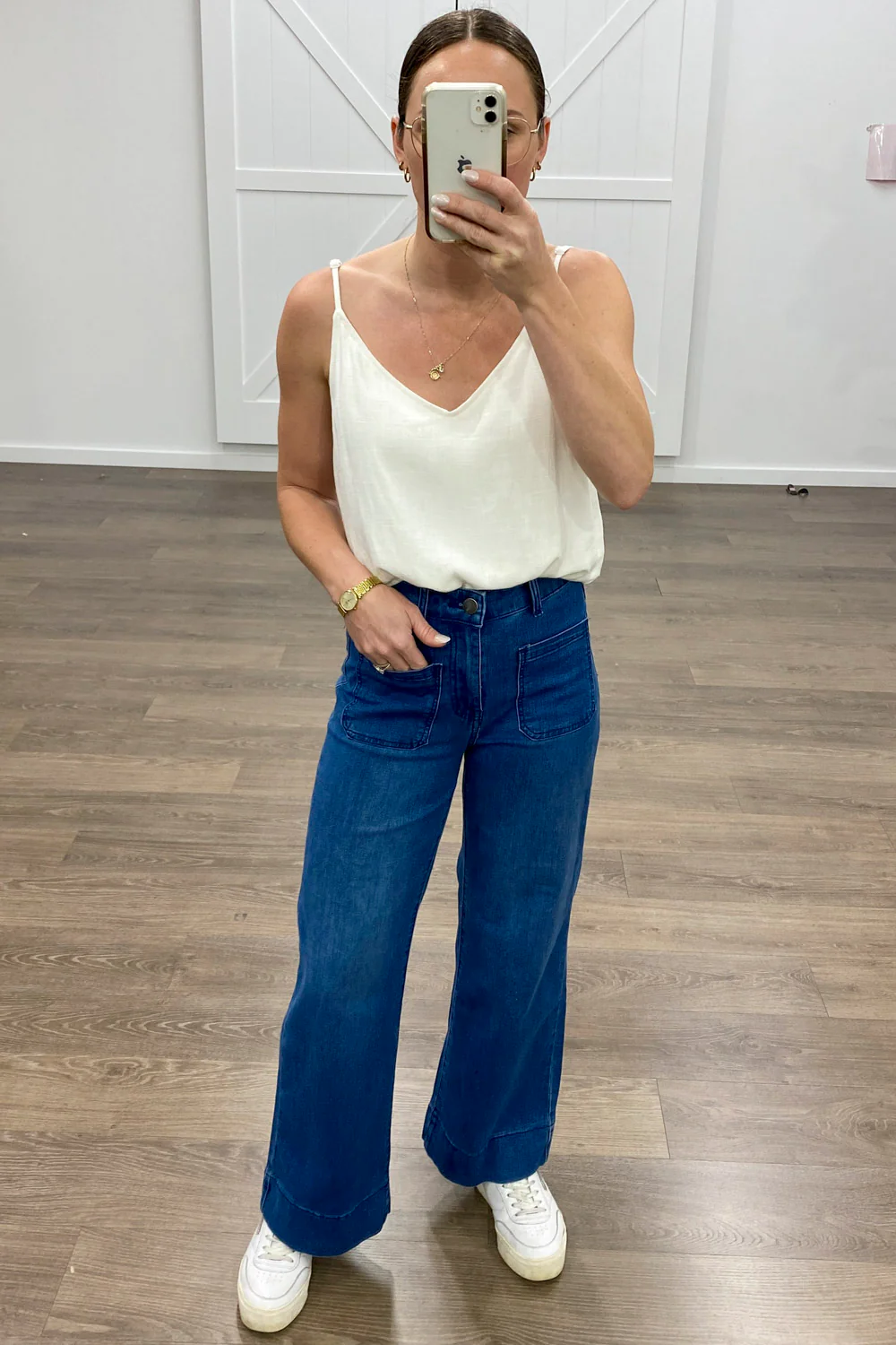 Whitley Petite High Rise Wide Leg Jeans - Dark Denim - Image 25