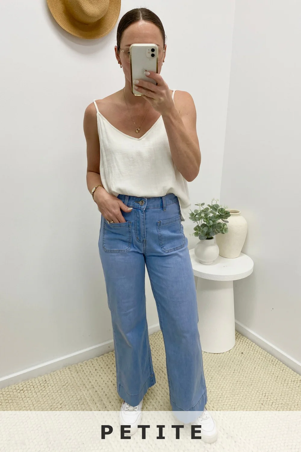 Whitley Petite High Rise Wide Leg Jeans - Light Denim - Image 14