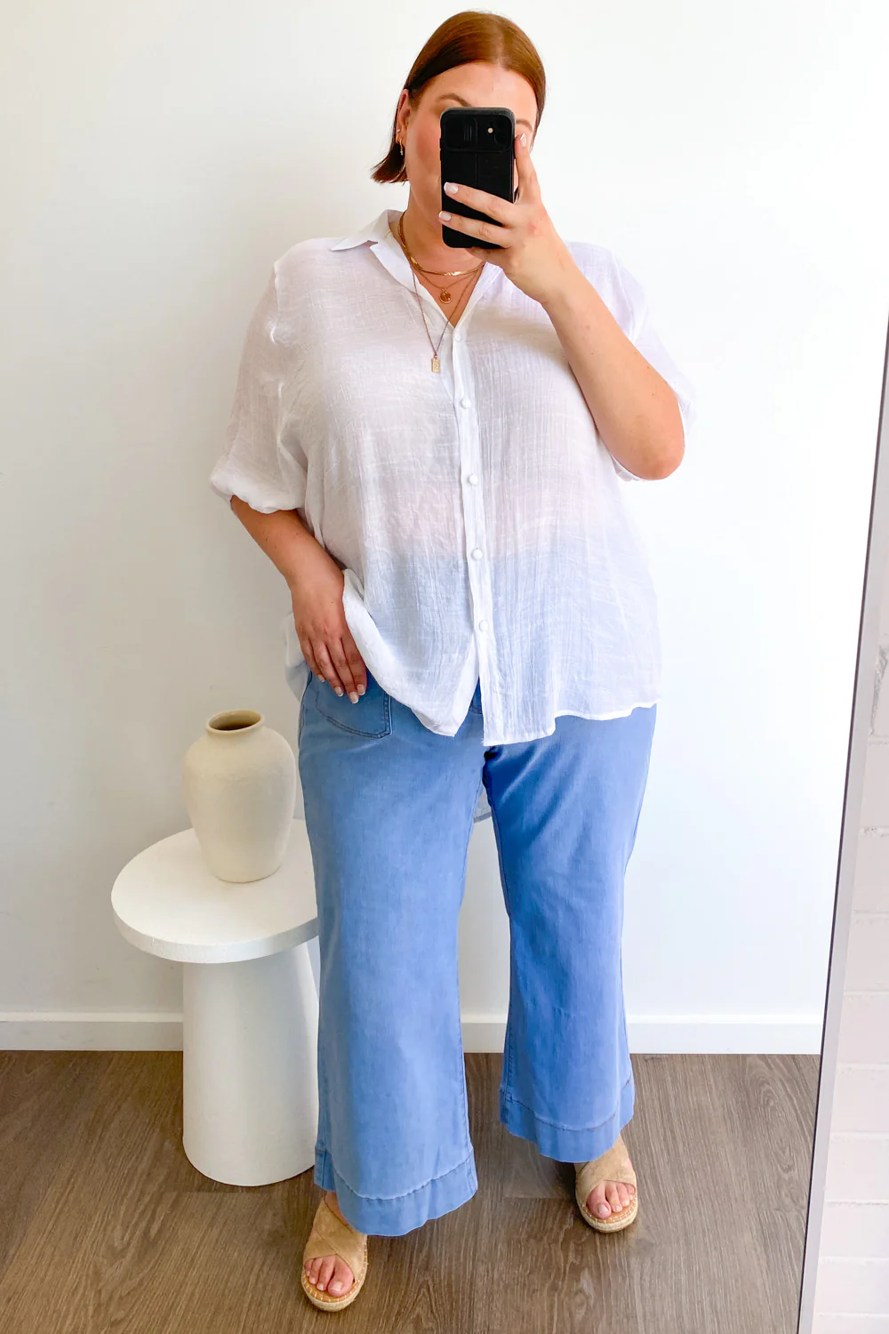 Whitley Petite High Rise Wide Leg Jeans - Light Denim - Image 18