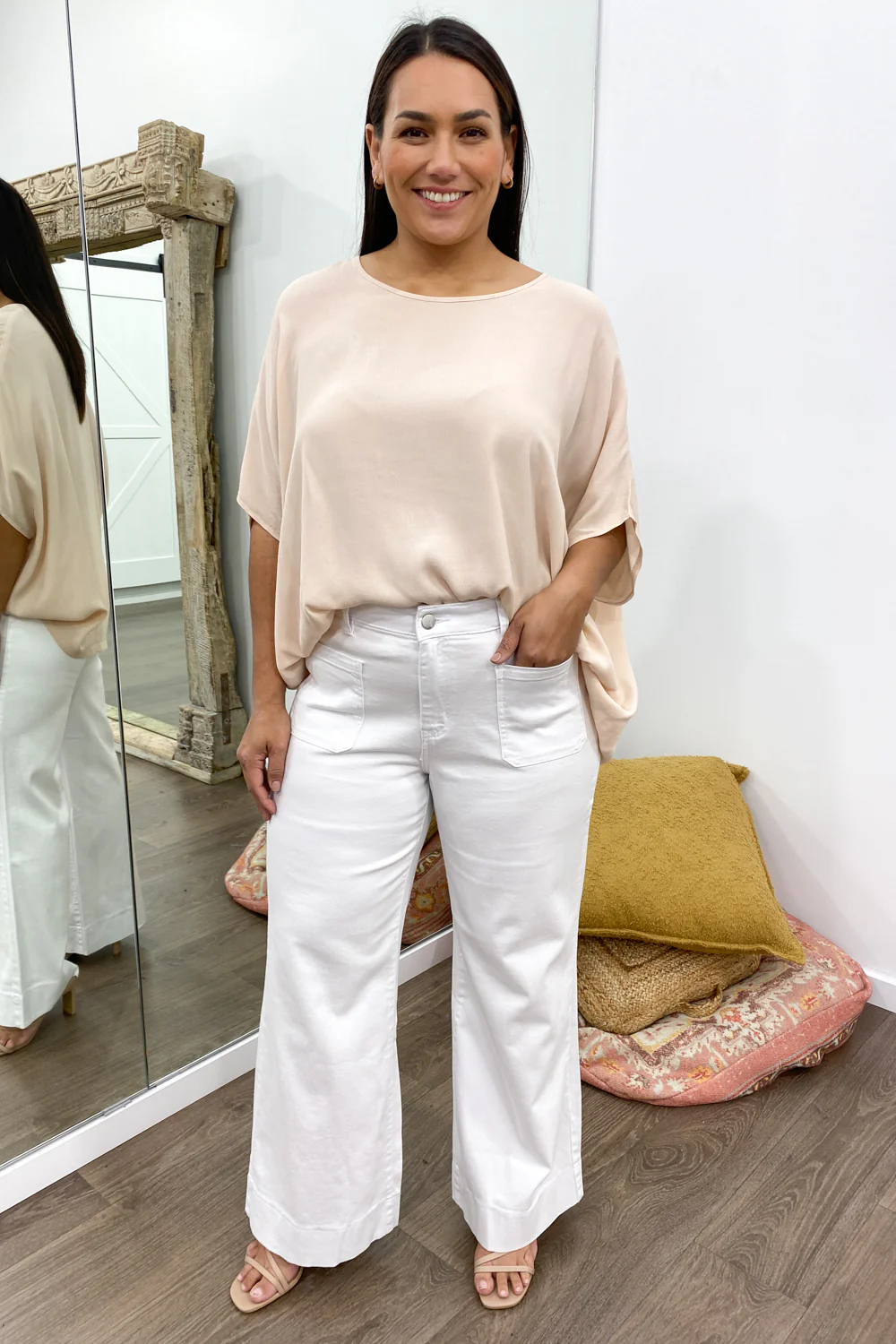 Whitley High Rise Wide Leg Jeans - White - Image 13