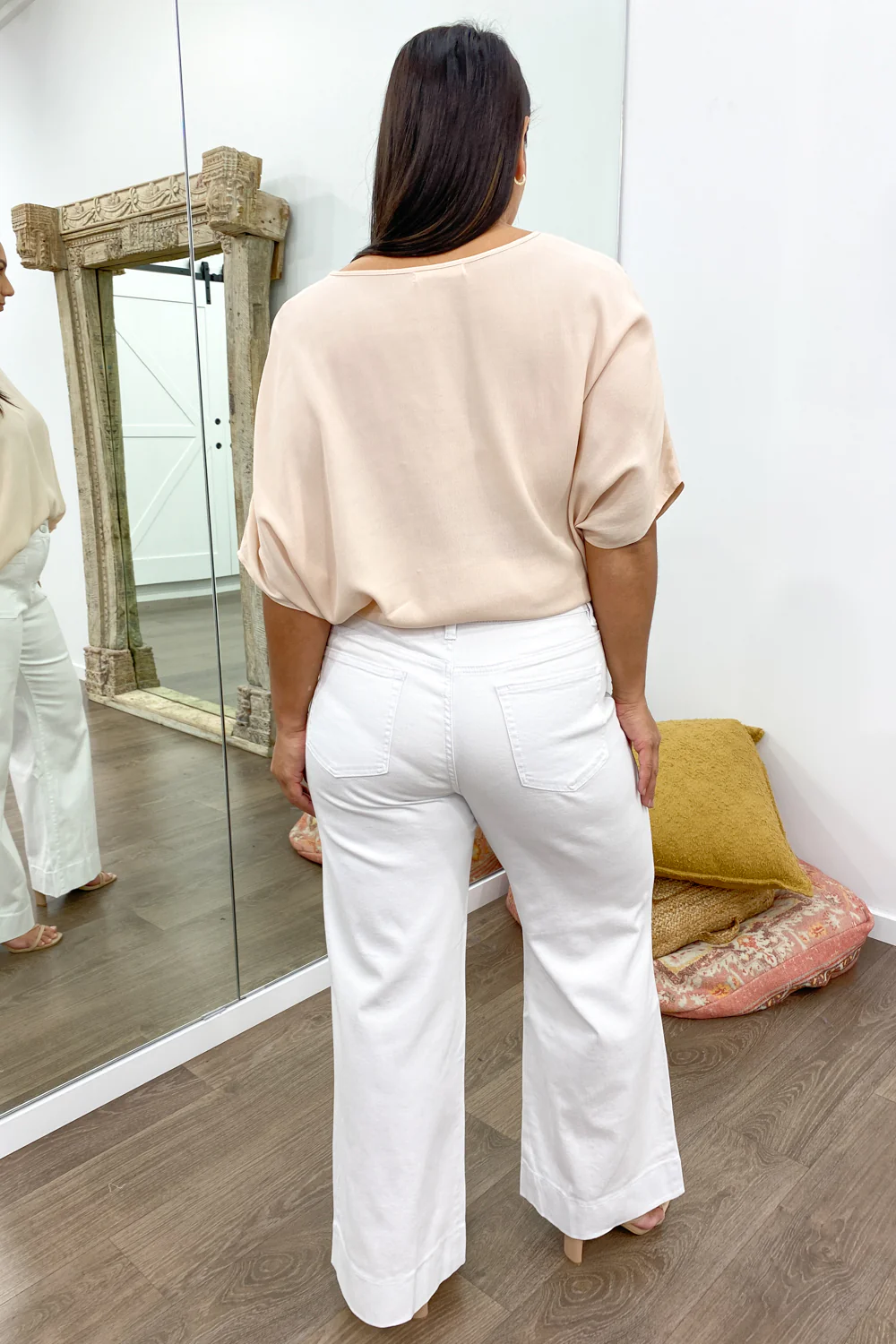 Whitley High Rise Wide Leg Jeans - White - Image 8