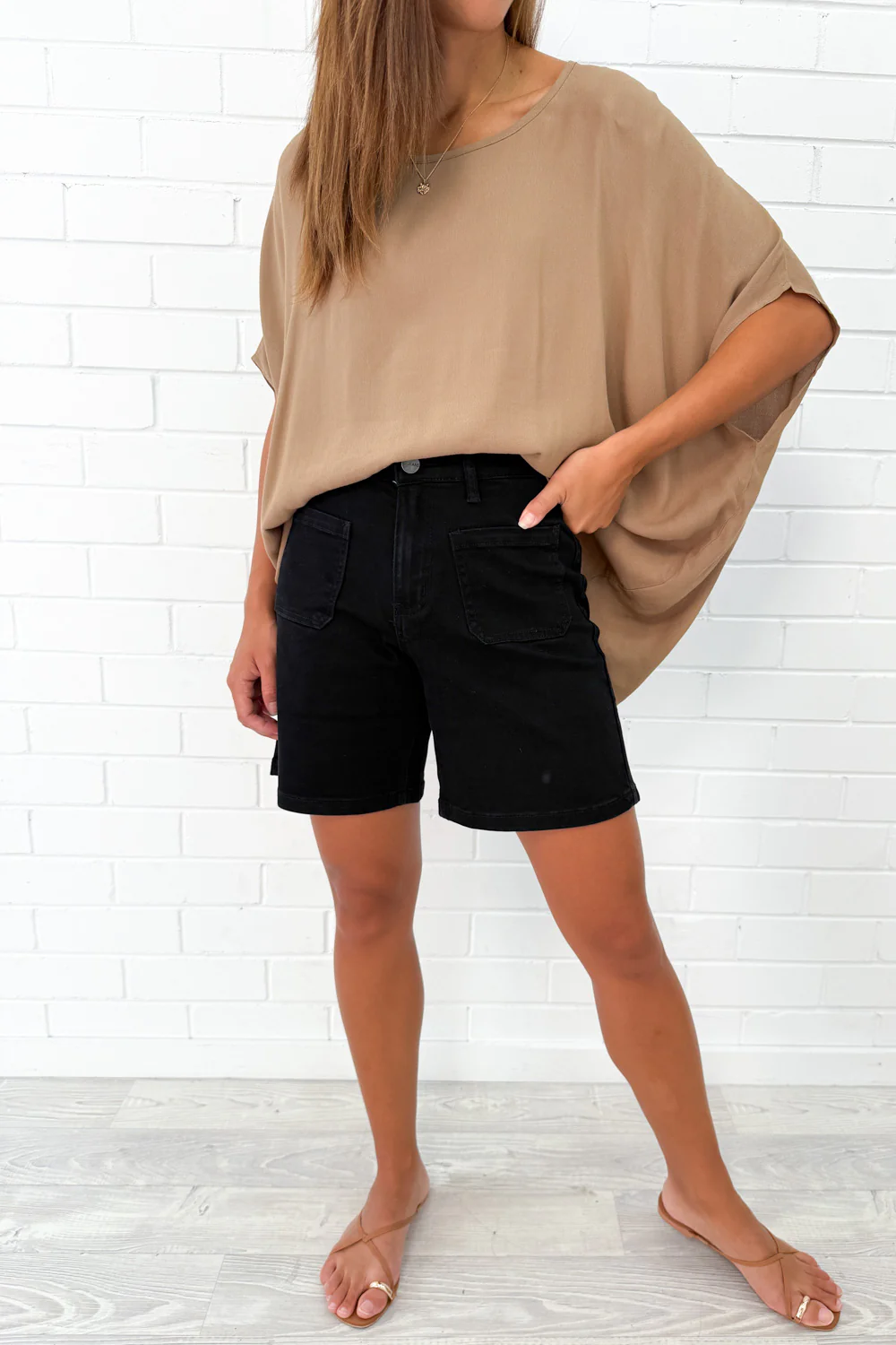 Whitley Shorts - Black Denim - Image 8