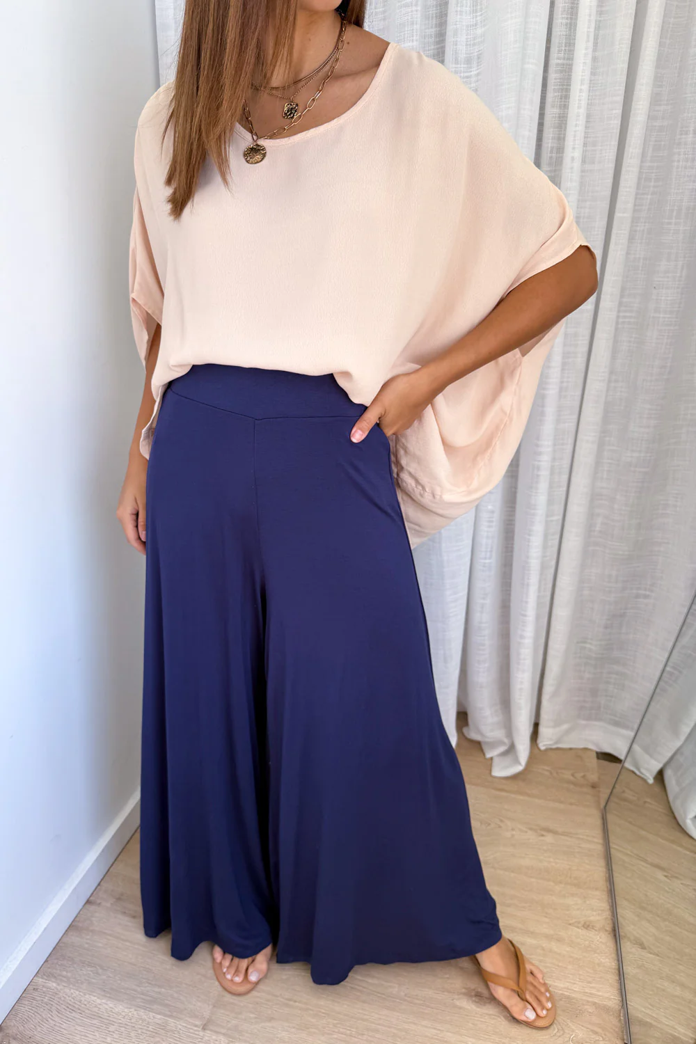 Wide Leg Bella Pants - Navy - Image 4