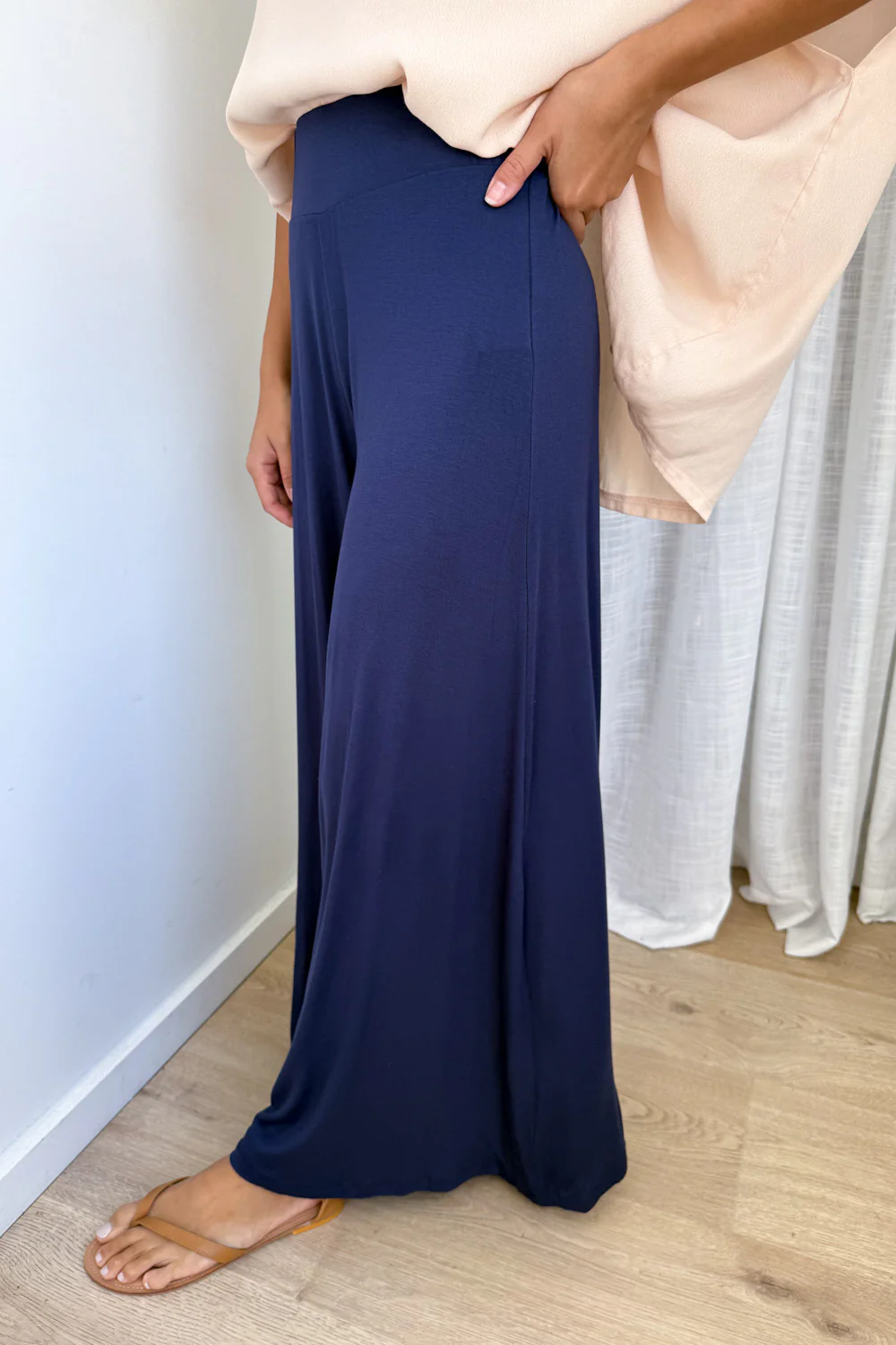 Wide Leg Bella Pants - Navy - Image 3