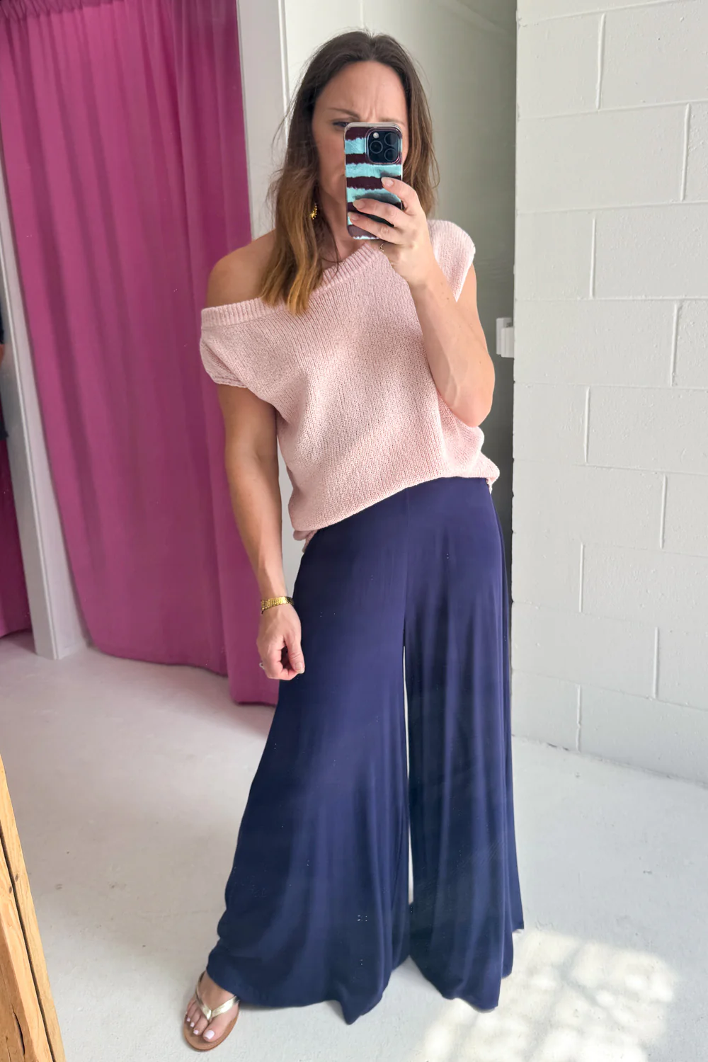 Wide Leg Bella Pants - Navy - Image 13