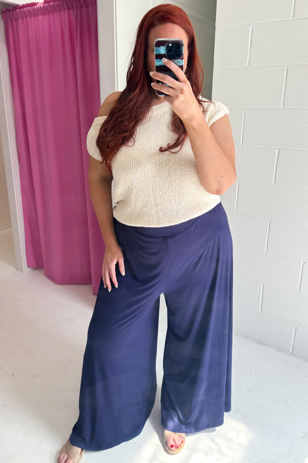 Wide Leg Bella Pants - Navy - Image 14