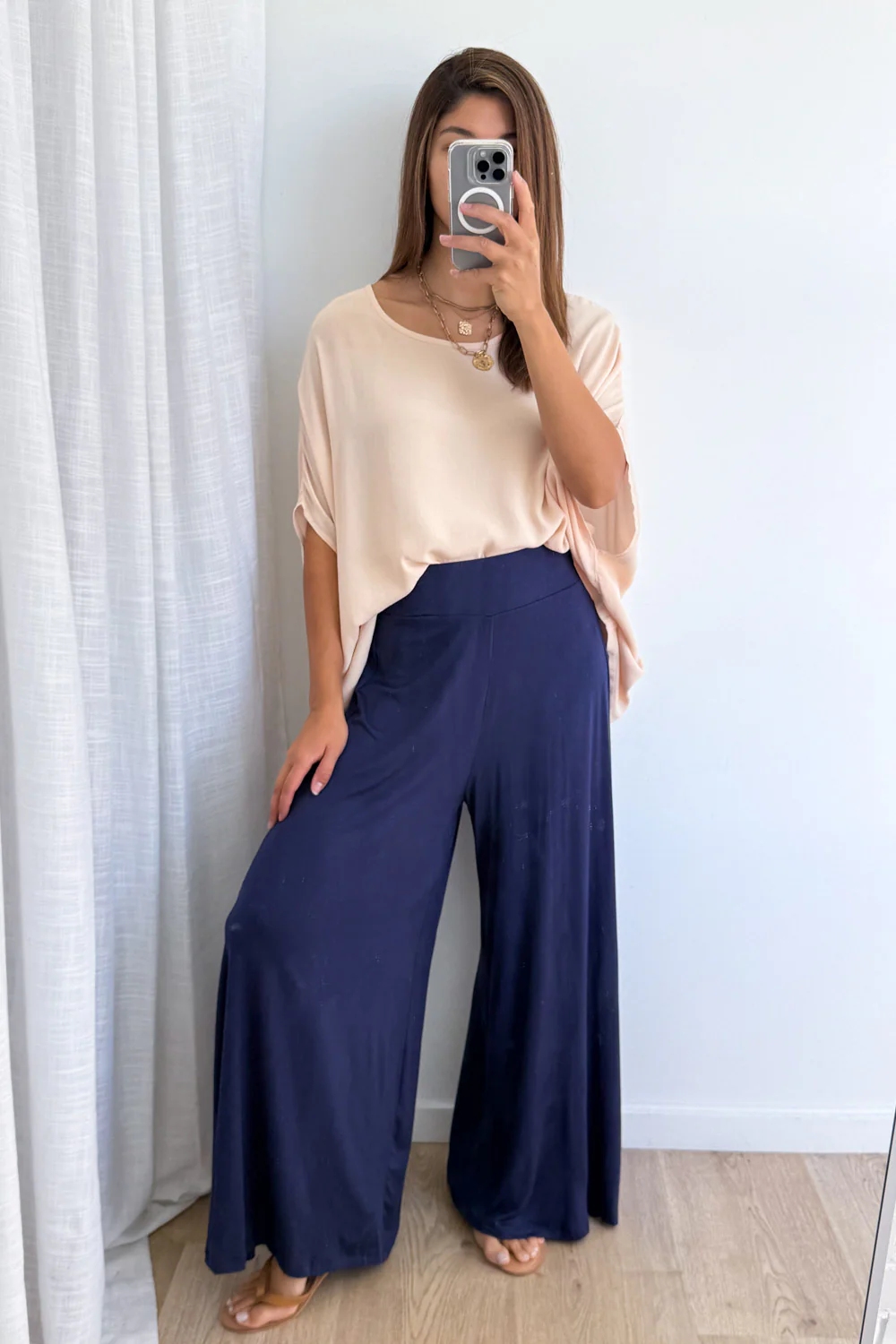 Wide Leg Bella Pants - Navy - Image 7
