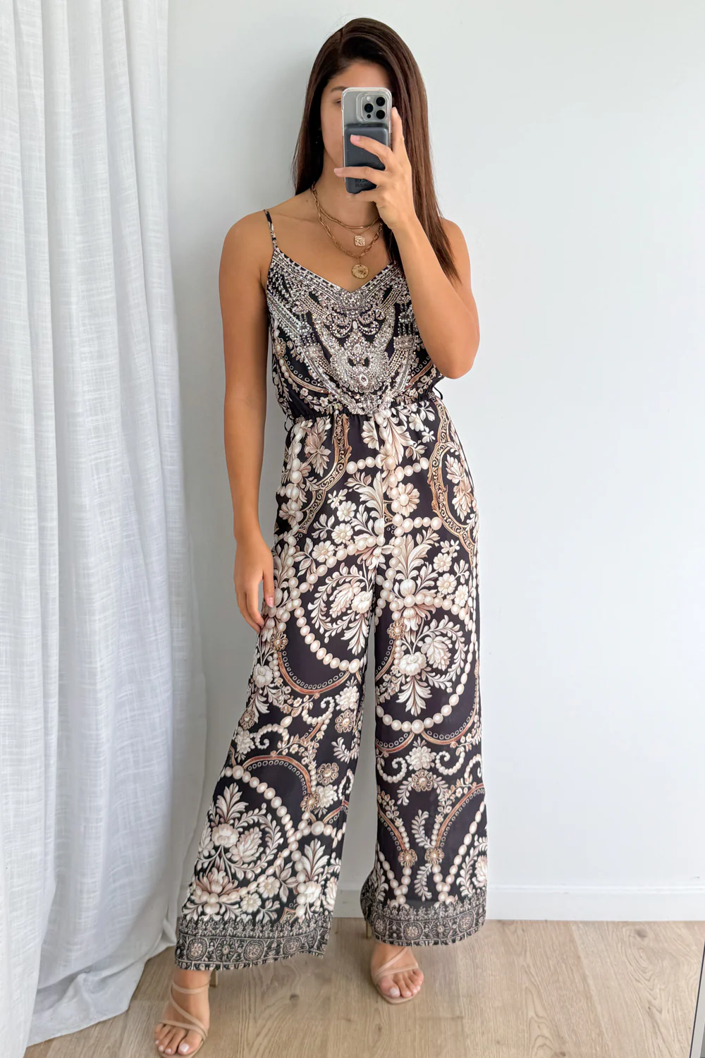 Willow Jumpsuit - Black Vintage Pearl - Image 8