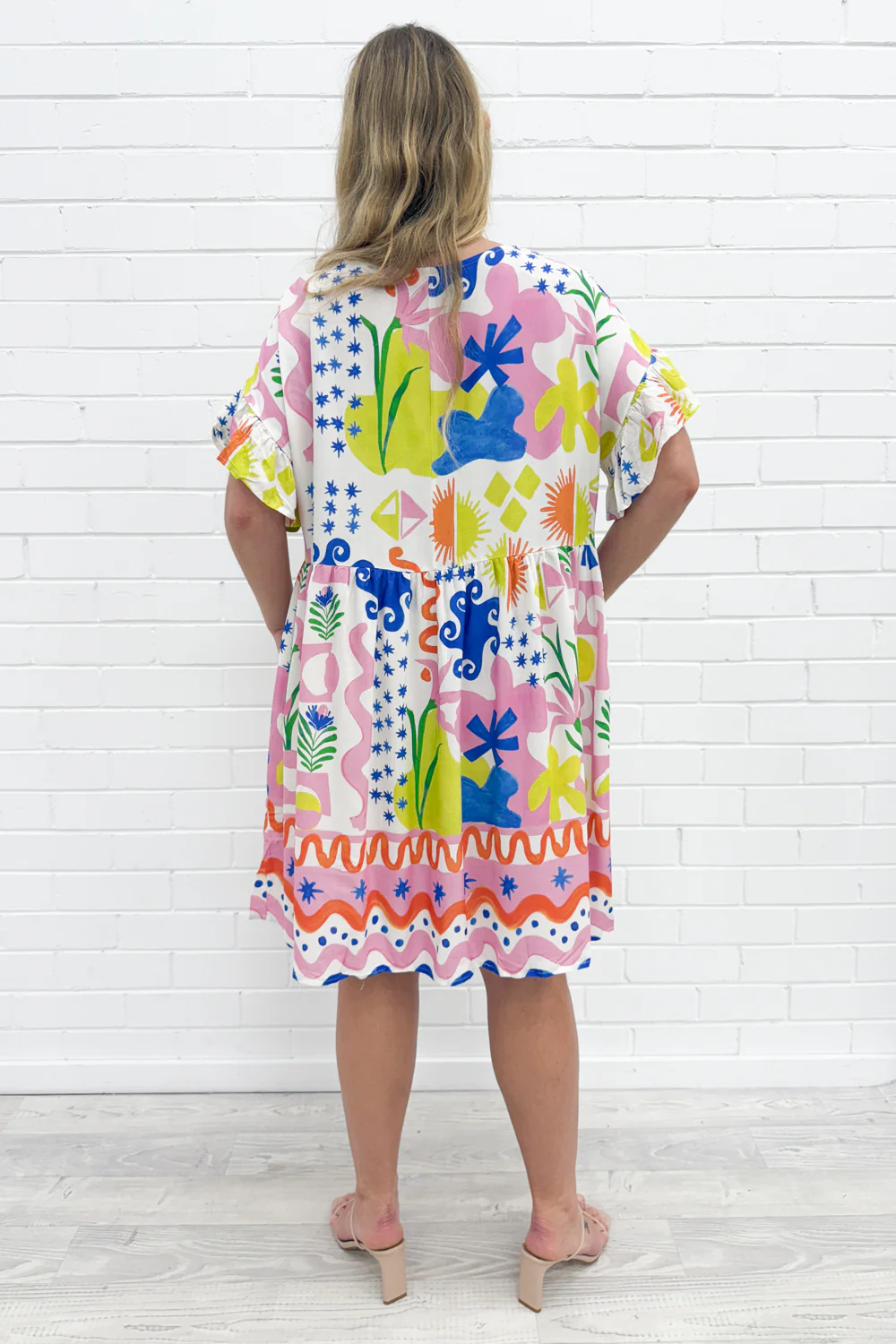 Wrenley Dress - Pink Blue Print - Image 10
