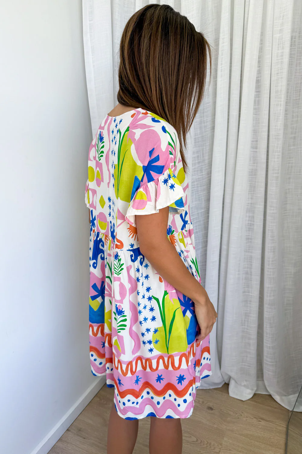 Wrenley Dress - Pink Blue Print - Image 5