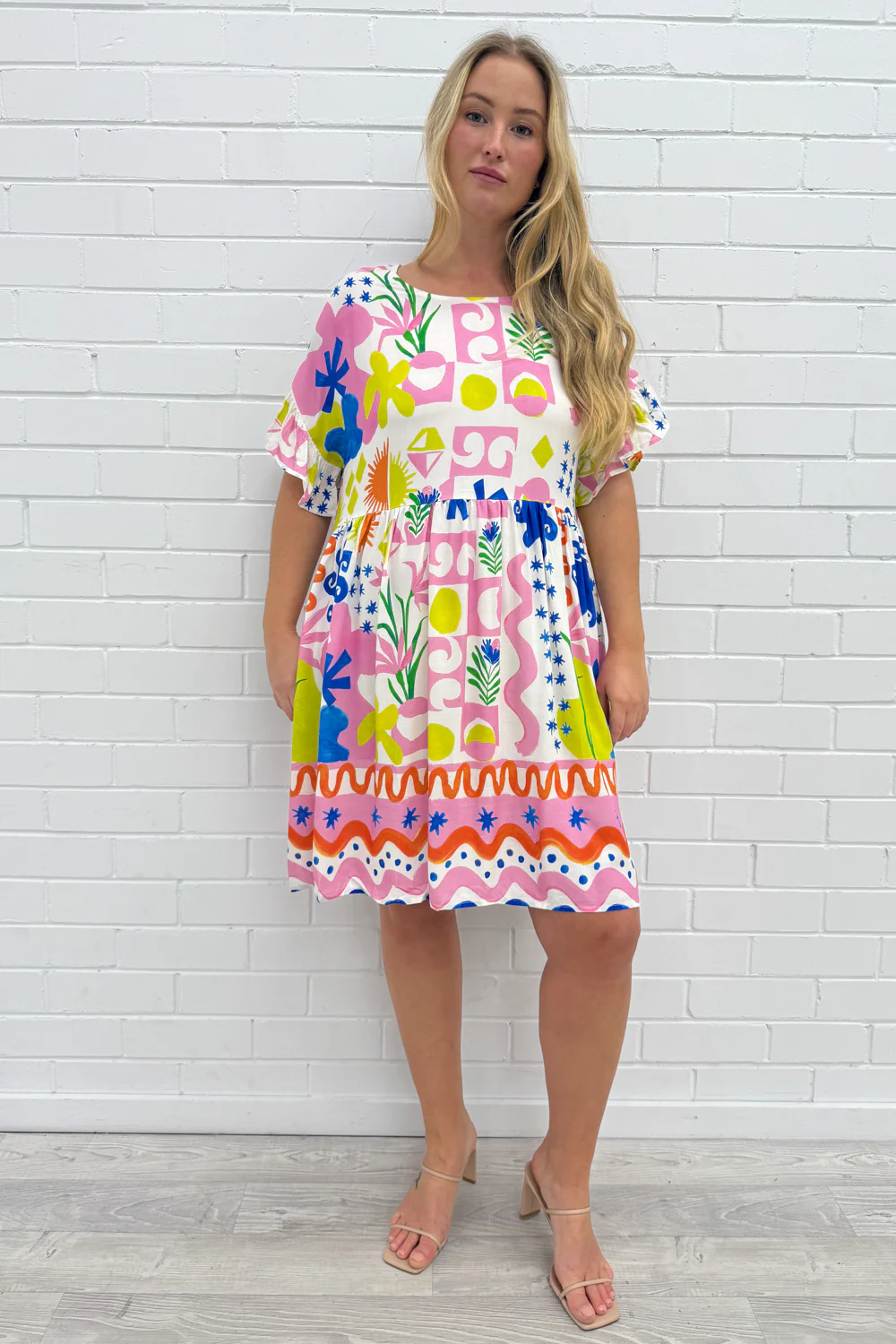 Wrenley Dress - Pink Blue Print - Image 7