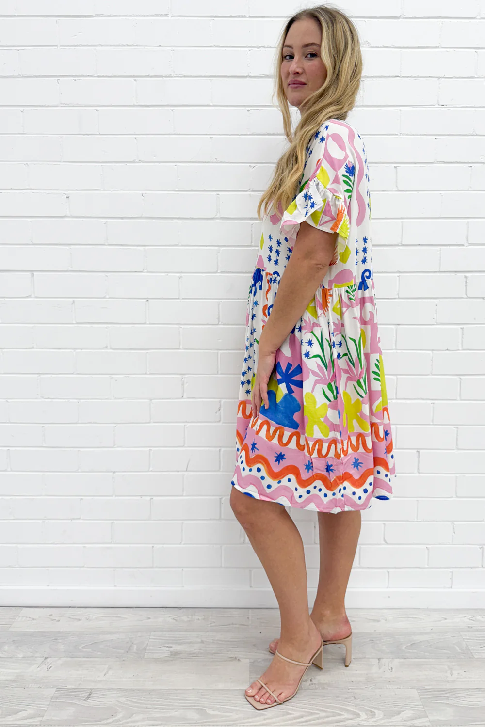 Wrenley Dress - Pink Blue Print - Image 8