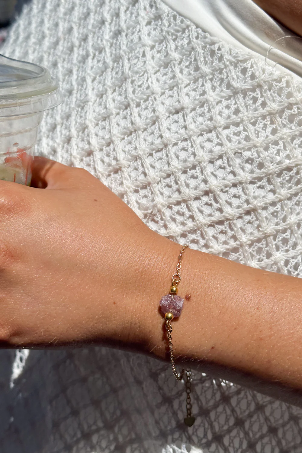 You Are Enough Bracelet - Strawberry Quartz - Image 2