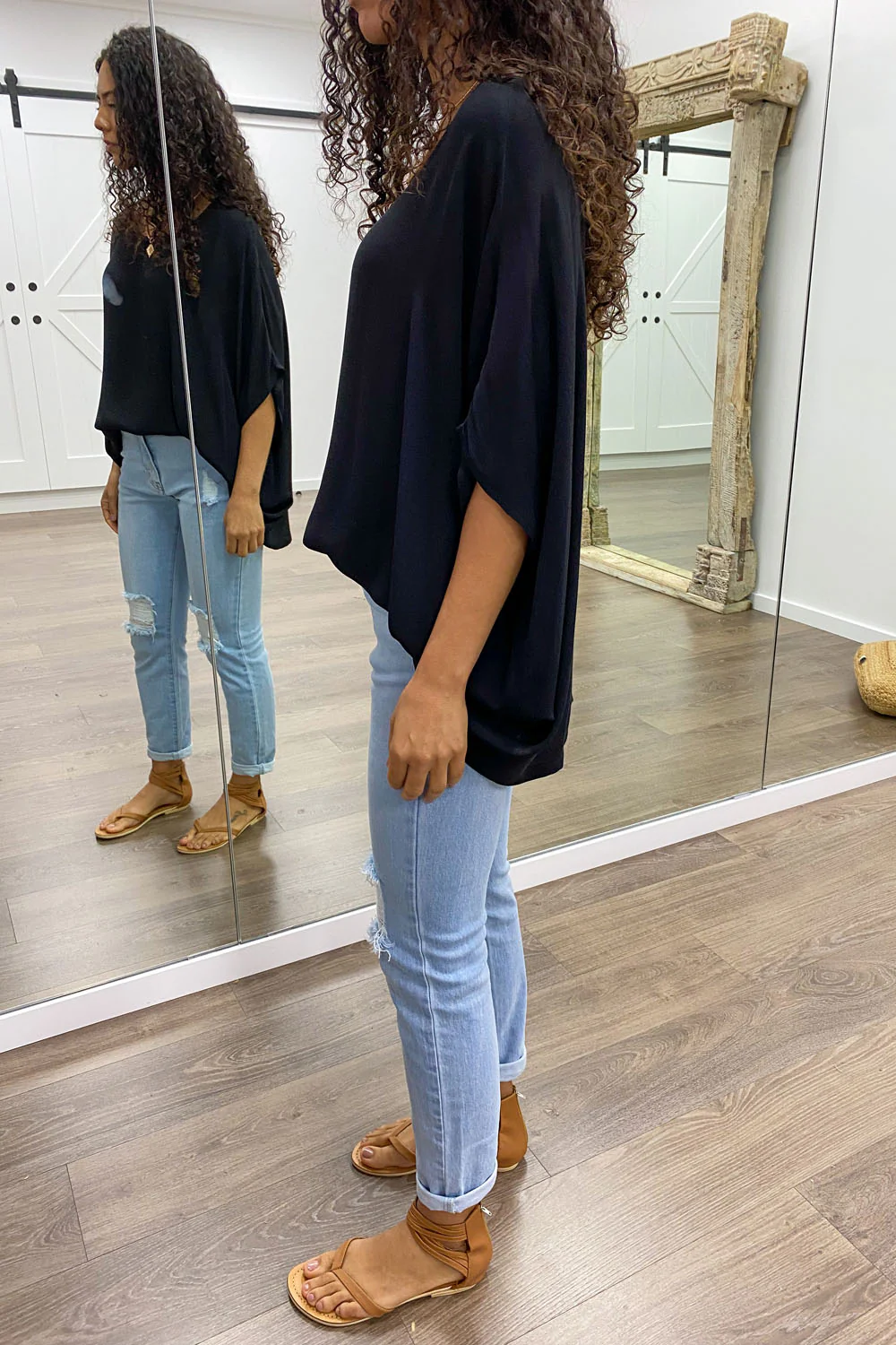 Zara Basic Drape Top - Black - Image 11