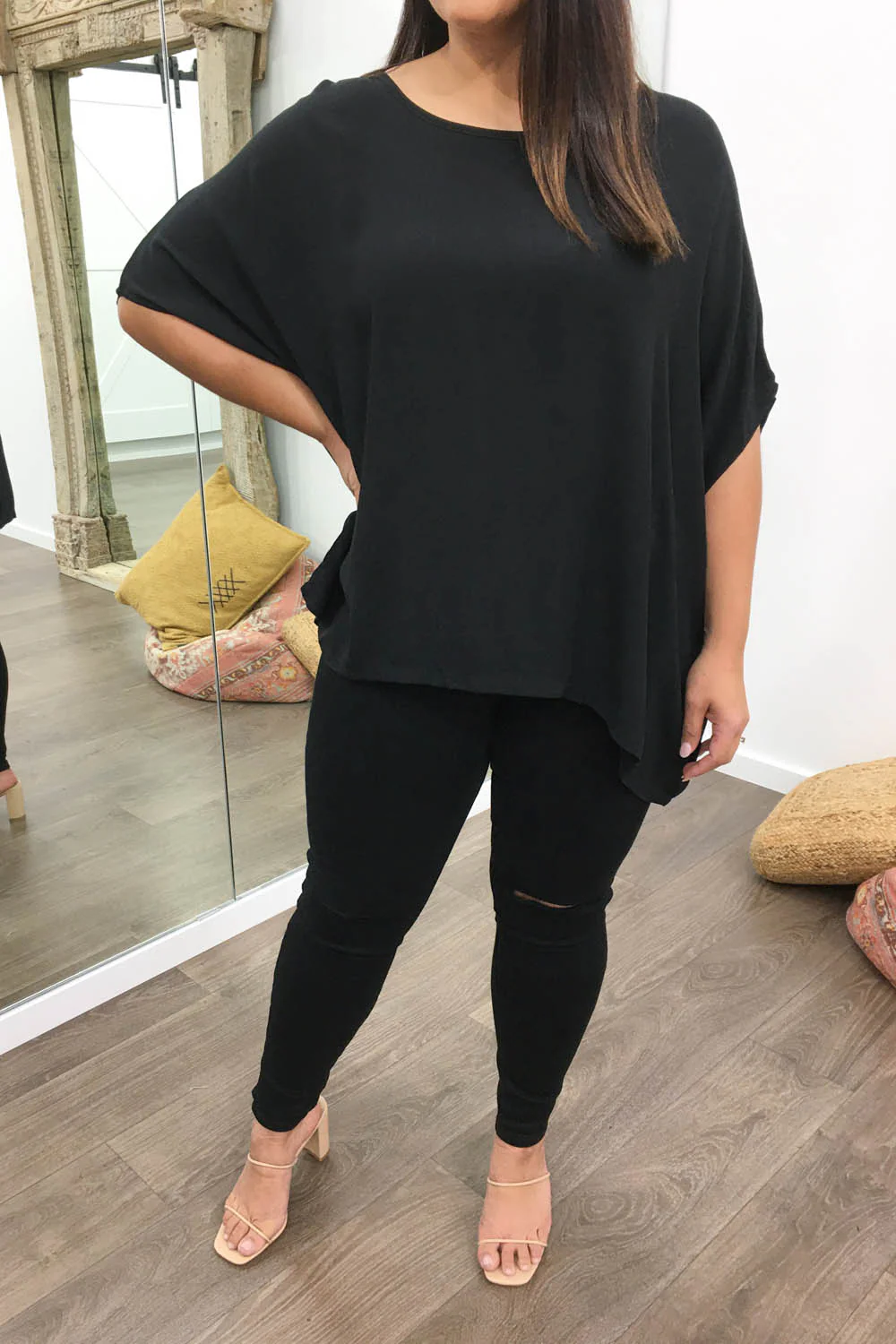 Zara Basic Drape Top - Black - Image 12