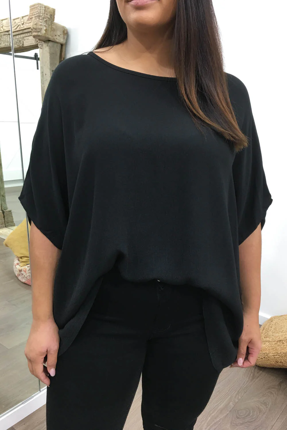 Zara Basic Drape Top - Black - Image 13