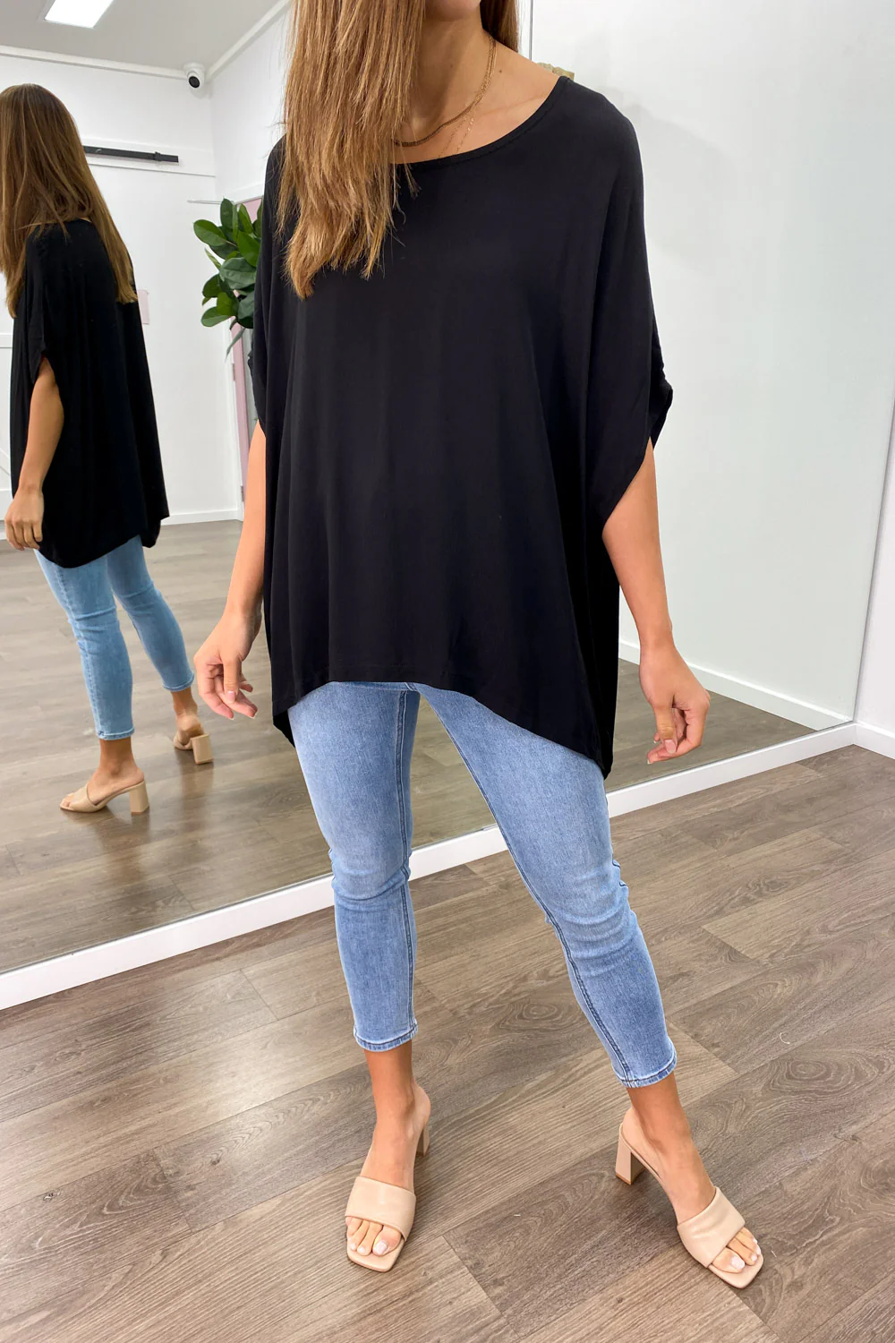 Zara Basic Drape Top - Black - Image 4