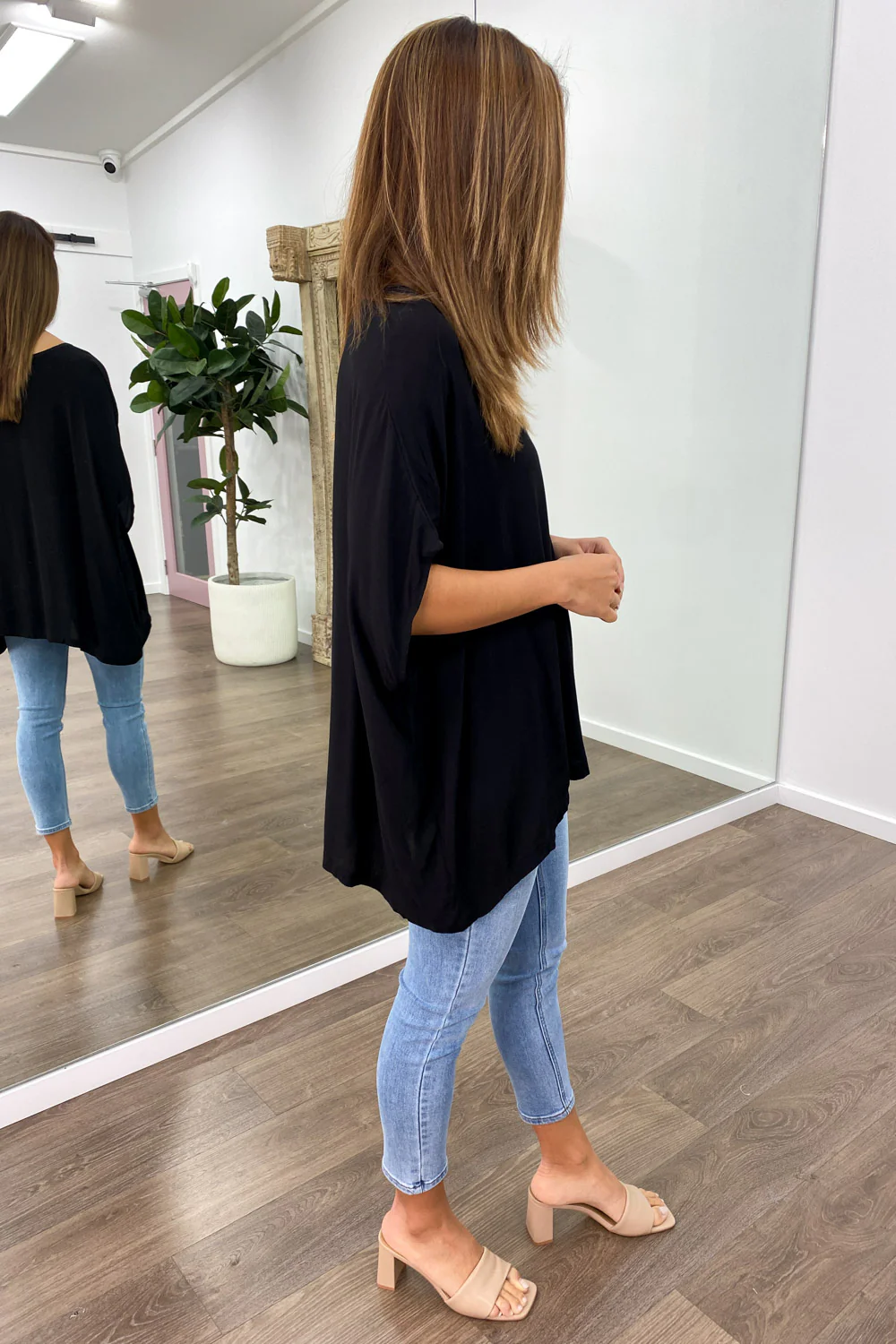 Zara Basic Drape Top - Black - Image 7