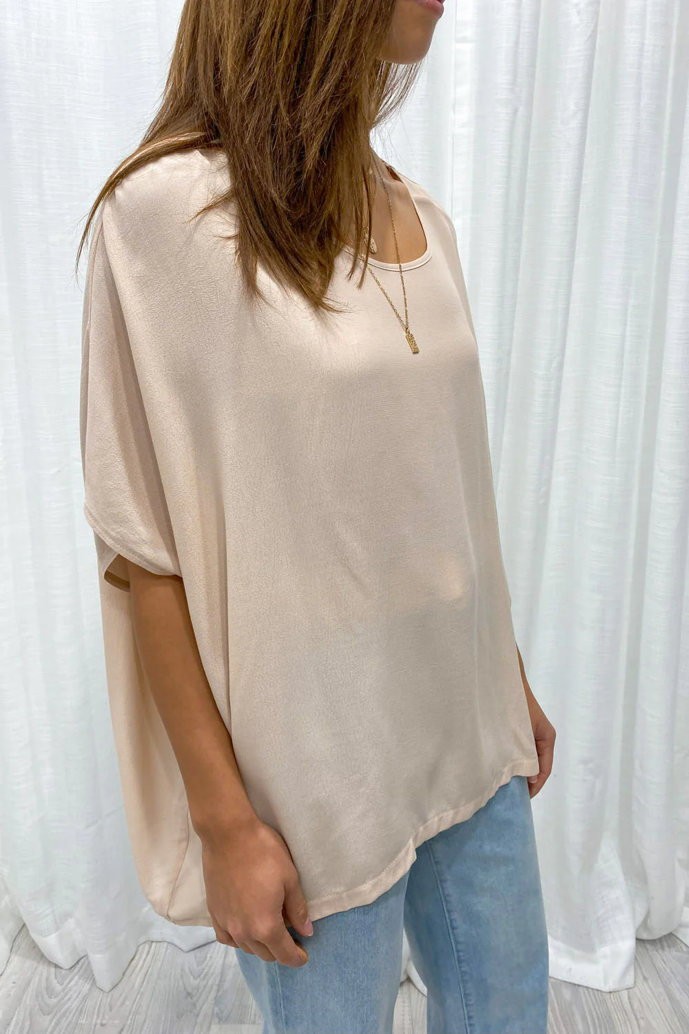Zara Basic Drape Top - Sandstone - Image 4