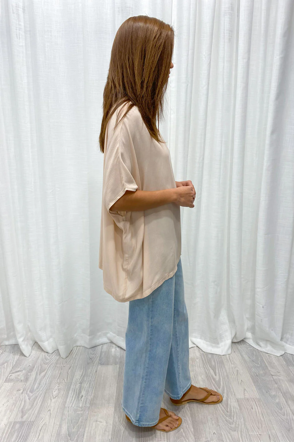 Zara Basic Drape Top - Sandstone - Image 5
